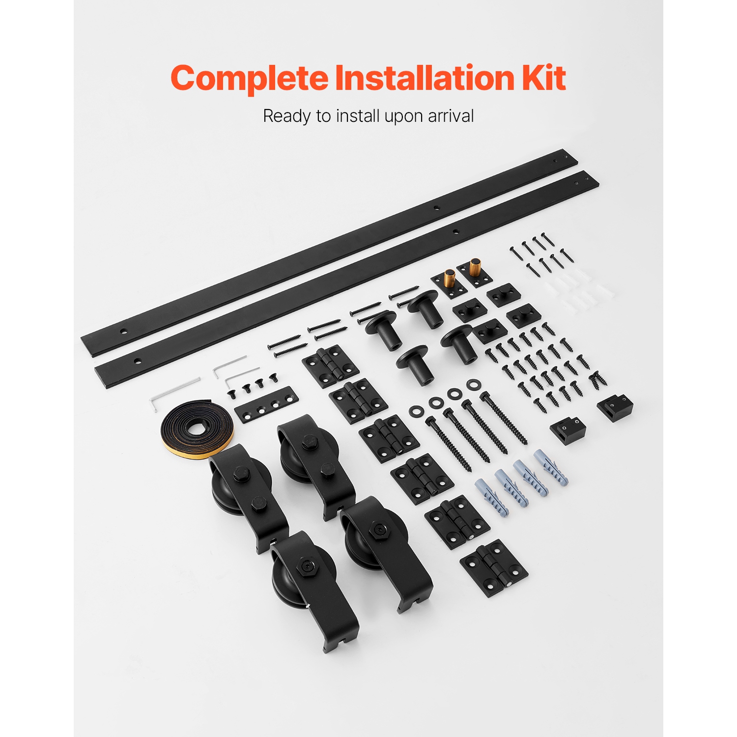 VEVOR 52" Bi-Folding Sliding Barn Door Hardware Track Kit, Top Mount Track Kit, Slide Smoothly, Easy to Install, Suitable for Four 12" Closet Pantry