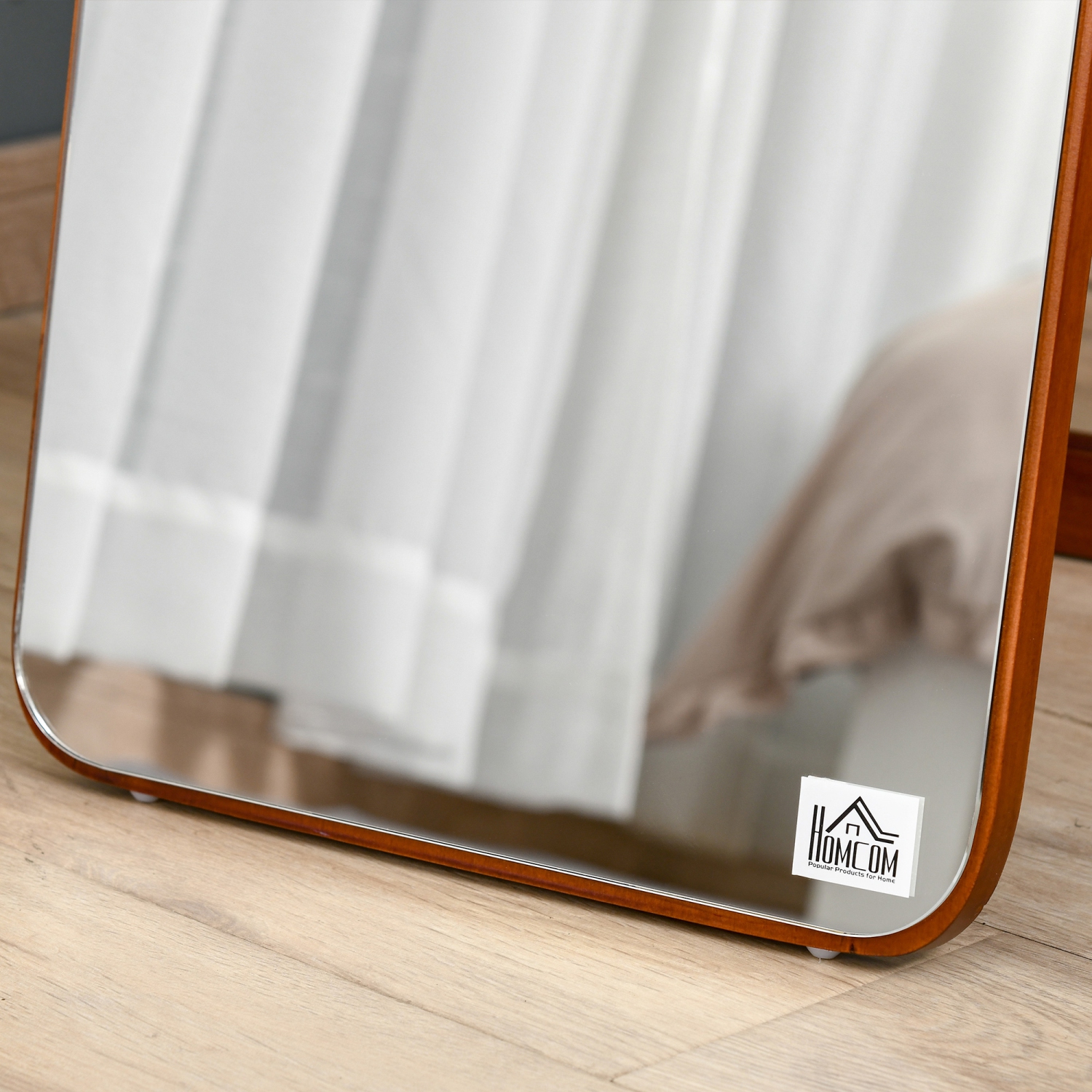 HOMCOM 61"x15" Full Length Mirror, Floor Standing, Wall-Mounted or Leaning Against Wall, Rectangular Full Body Mirror for Bedroom, Living Room, Light