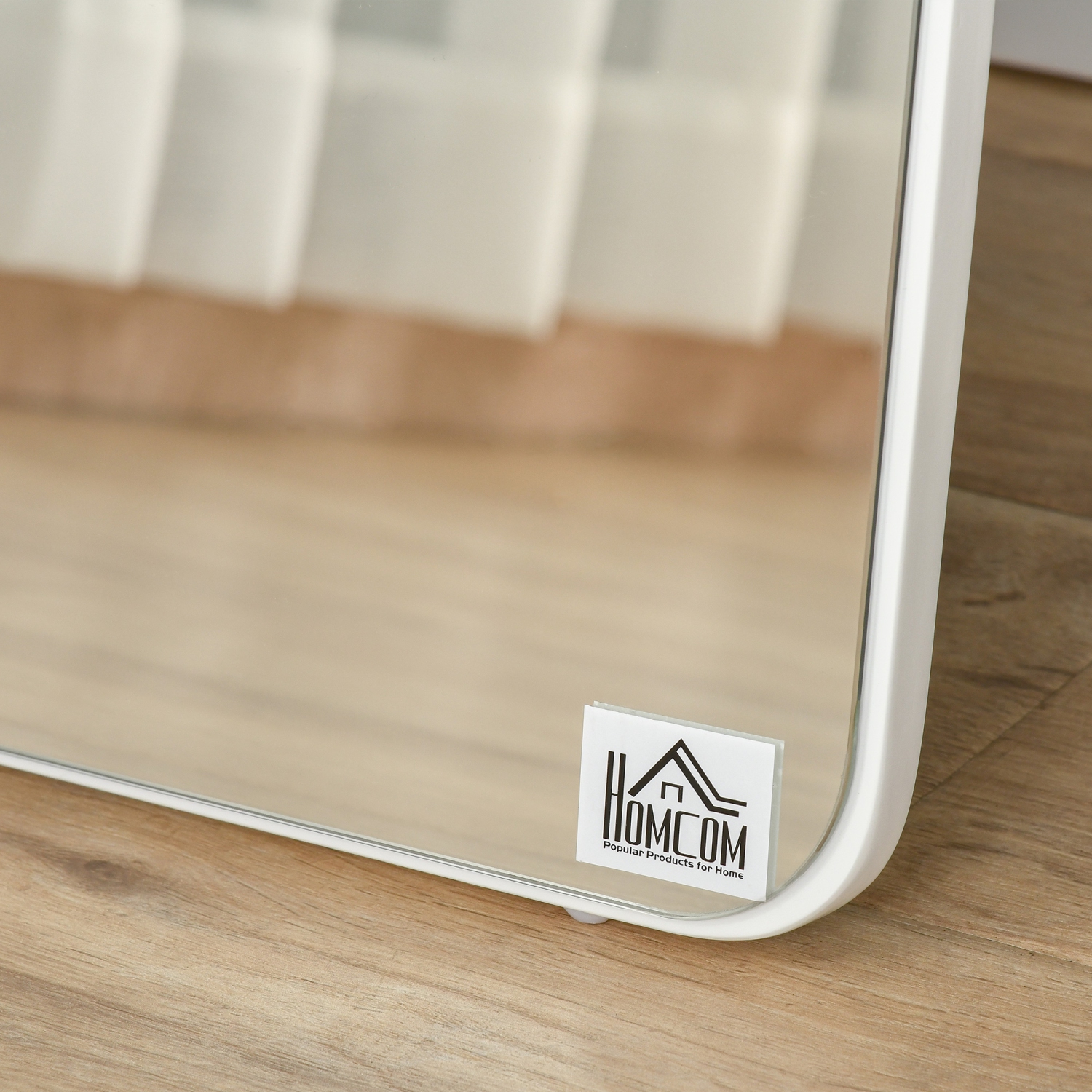 HOMCOM 61"x15" Full Length Mirror, Floor Standing, Wall-Mounted or Leaning Against Wall, Rectangular Full Body Mirror for Bedroom, Living Room, White