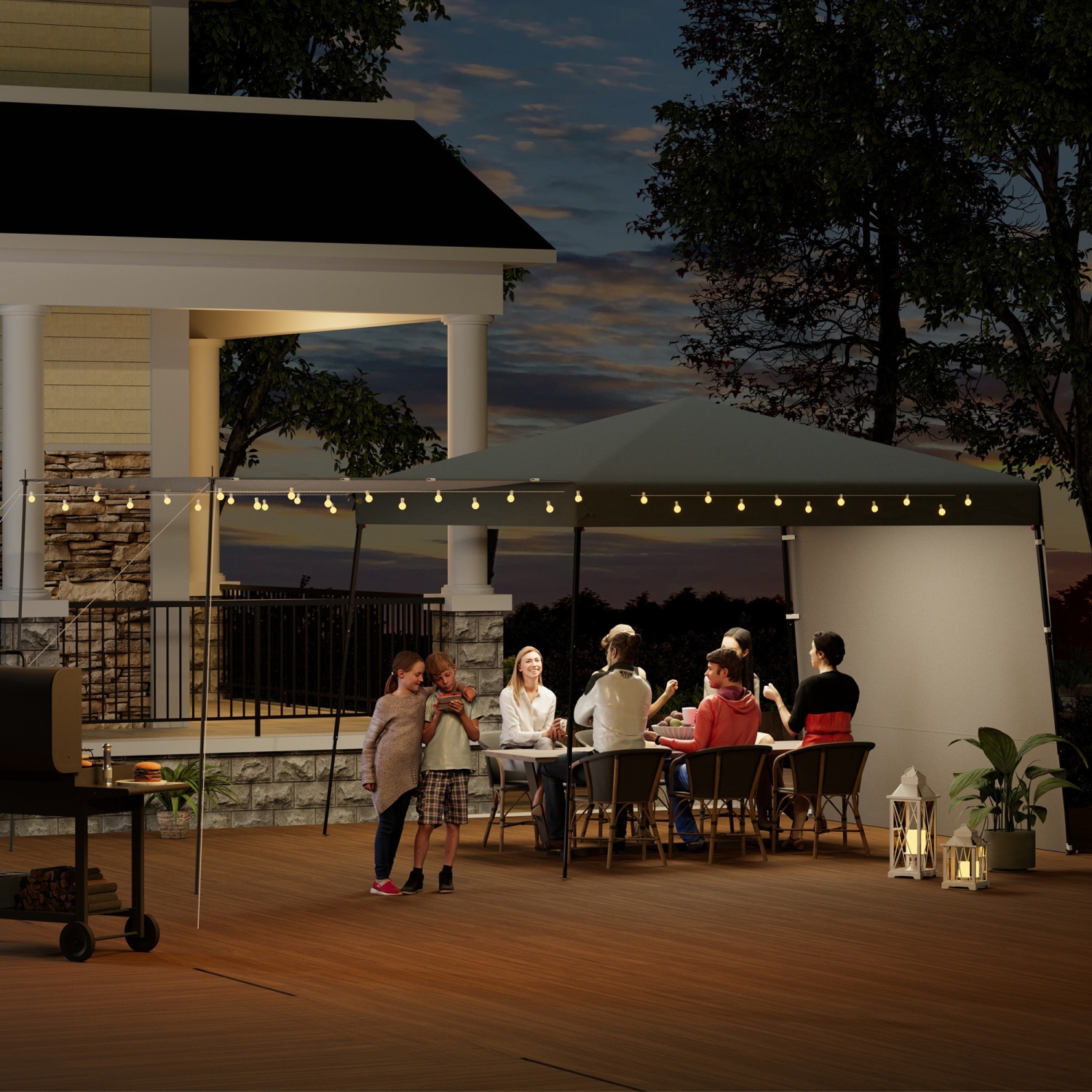 EROMMY 10x10 FT Commercial Canopy Tent - Waterproof UV Protection Sun Shade, 2 Sidewalls Included, Quick Setup Pop Up Tent for Vendors, Festivals,