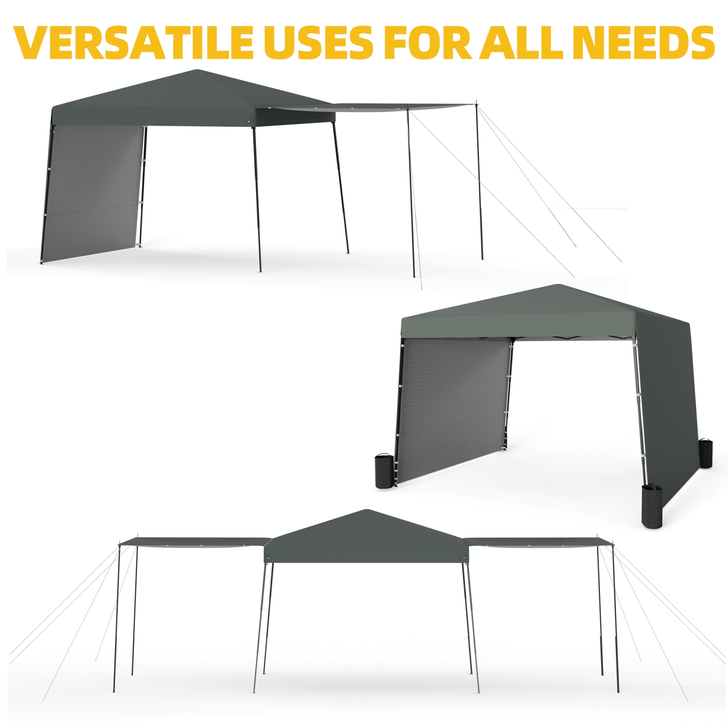 EROMMY 10x10 FT Commercial Canopy Tent - Waterproof UV Protection Sun Shade, 2 Sidewalls Included, Quick Setup Pop Up Tent for Vendors, Festivals,