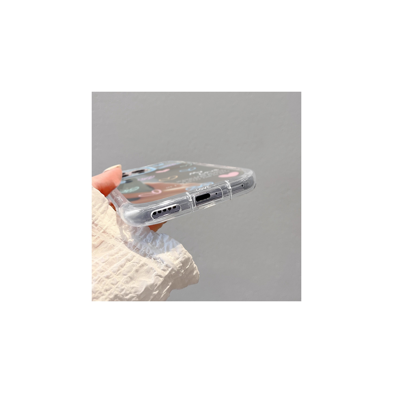 Étui pour téléphone avec miroir en forme de coeur couleur Graffiti