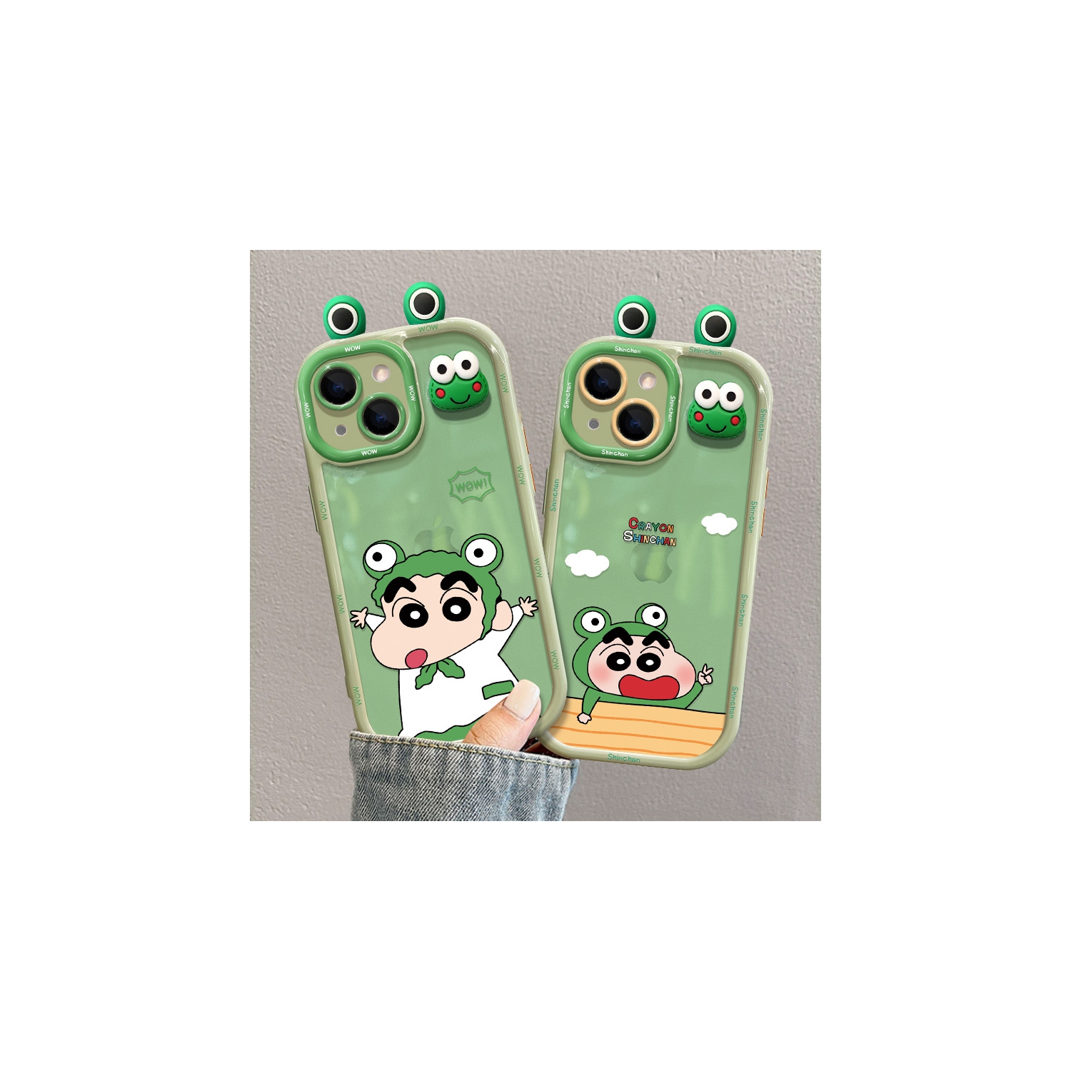 Étui pour téléphone en forme de grenouille de 3D