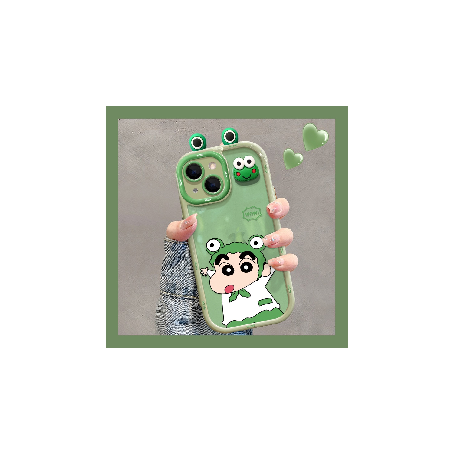 Étui pour téléphone en forme de grenouille de 3D