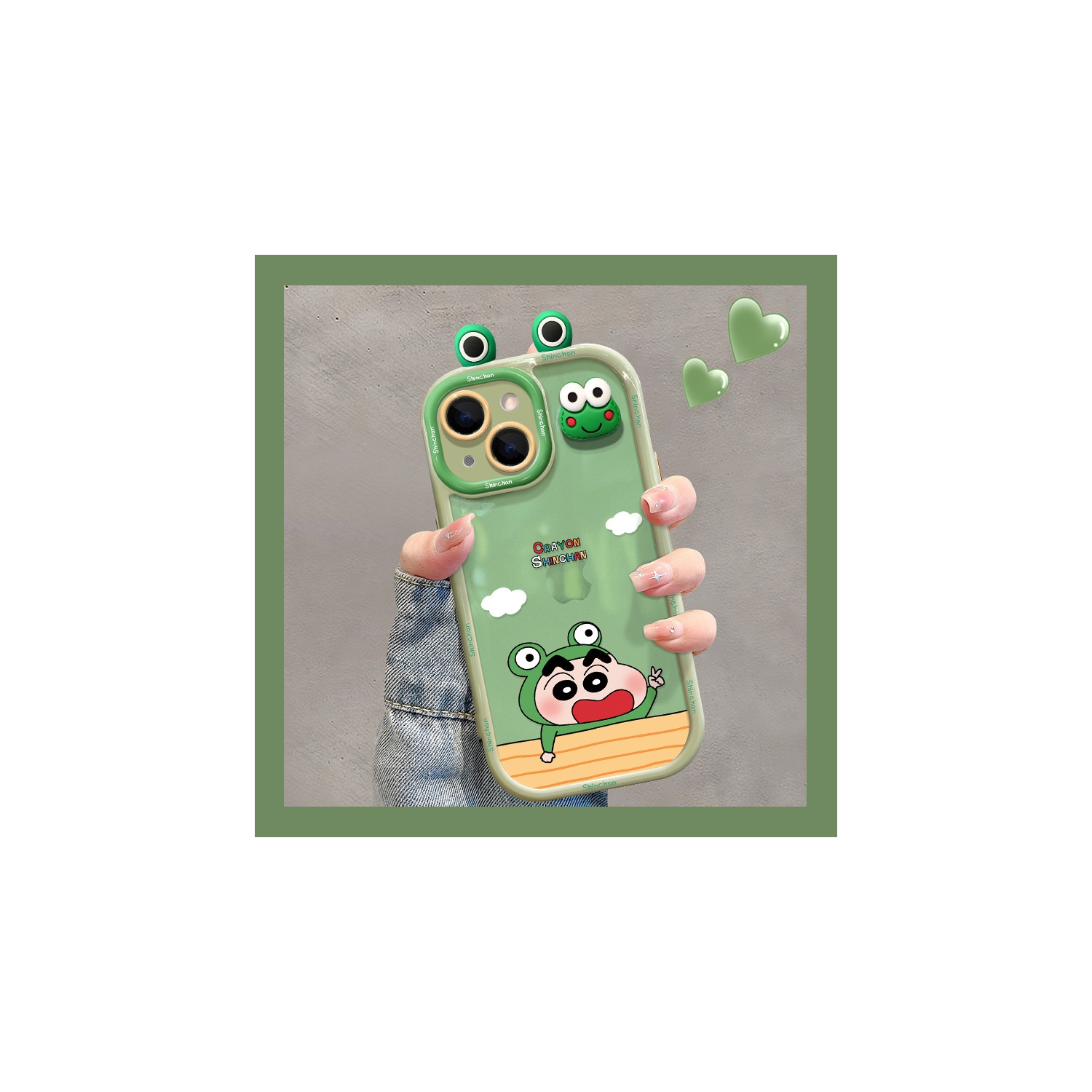 Étui pour téléphone en forme de grenouille de 3D