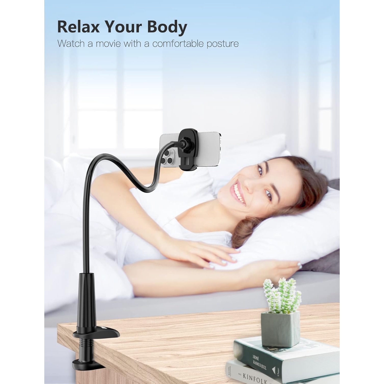Spiral base desktop universal multi-functional lazy mobile phone holder bed lying watch TV tablet holder100cm