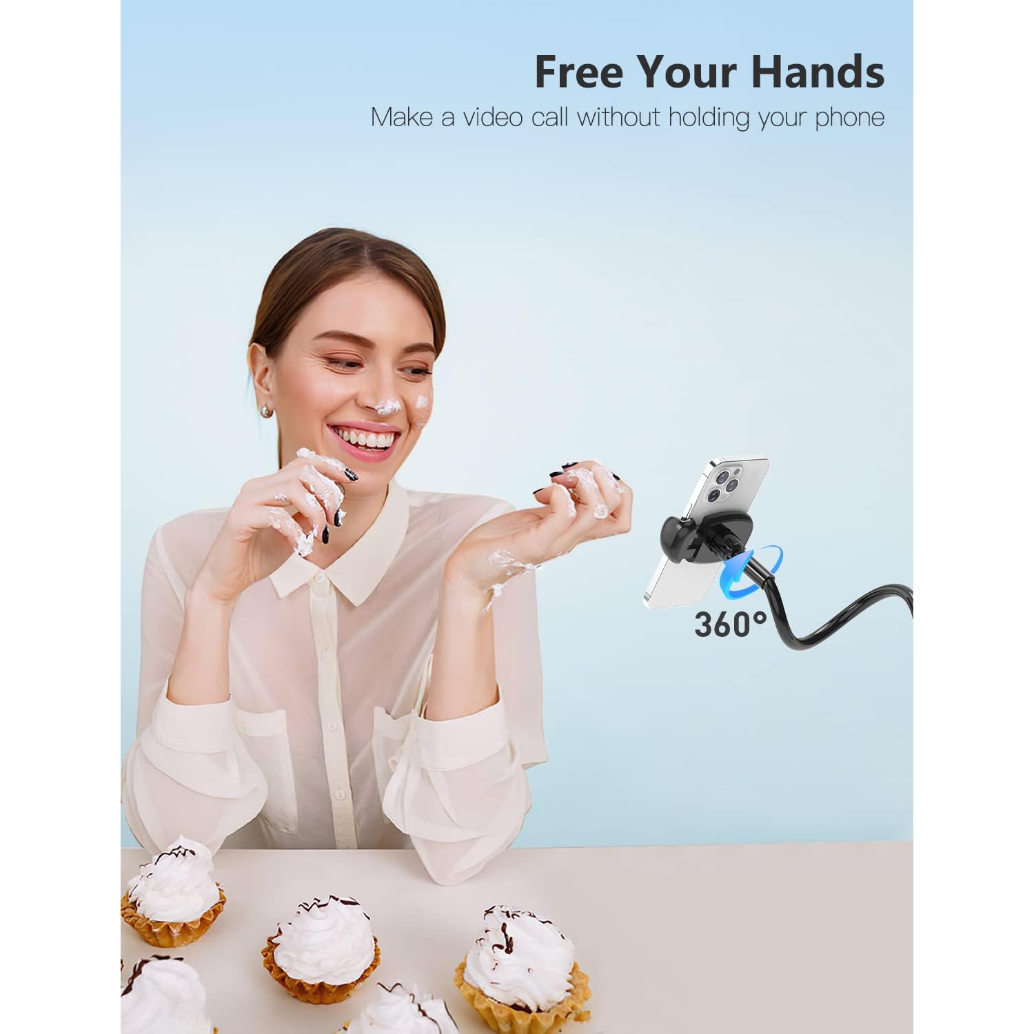 Spiral base desktop universal multi-functional lazy mobile phone holder bed lying watch TV tablet holder100cm