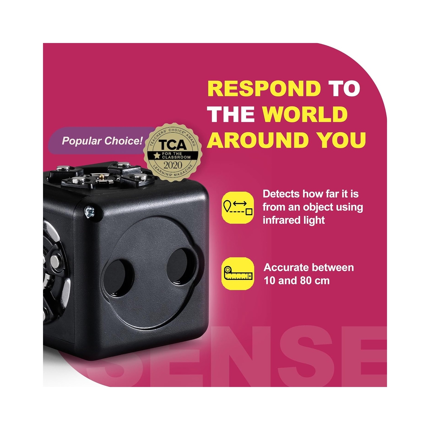 Cubelet de distance de robotique modulaire - Les blocs robots détectent la distance - Cube robot STIM pour la robotique à la maison et la classe - 4