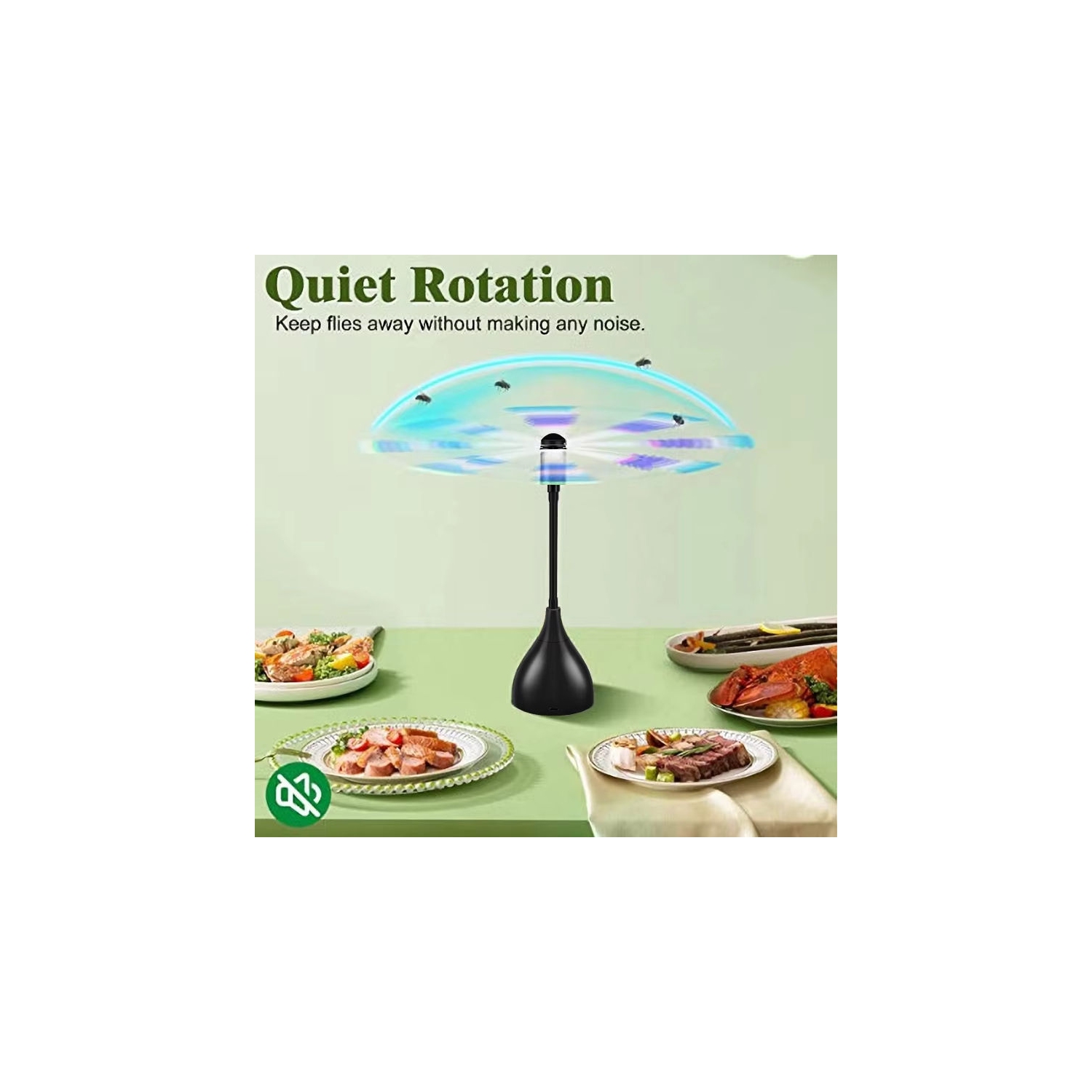 Ventilateurs pour table, ventilateur chasse-mouche pratique à pales souples, alimentation USB ou à piles, sans son et ventilateur portatif pour