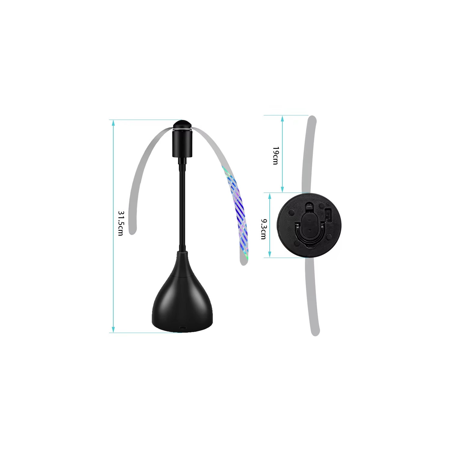 Ventilateurs pour table, ventilateur chasse-mouche pratique à pales souples, alimentation USB ou à piles, sans son et ventilateur portatif pour