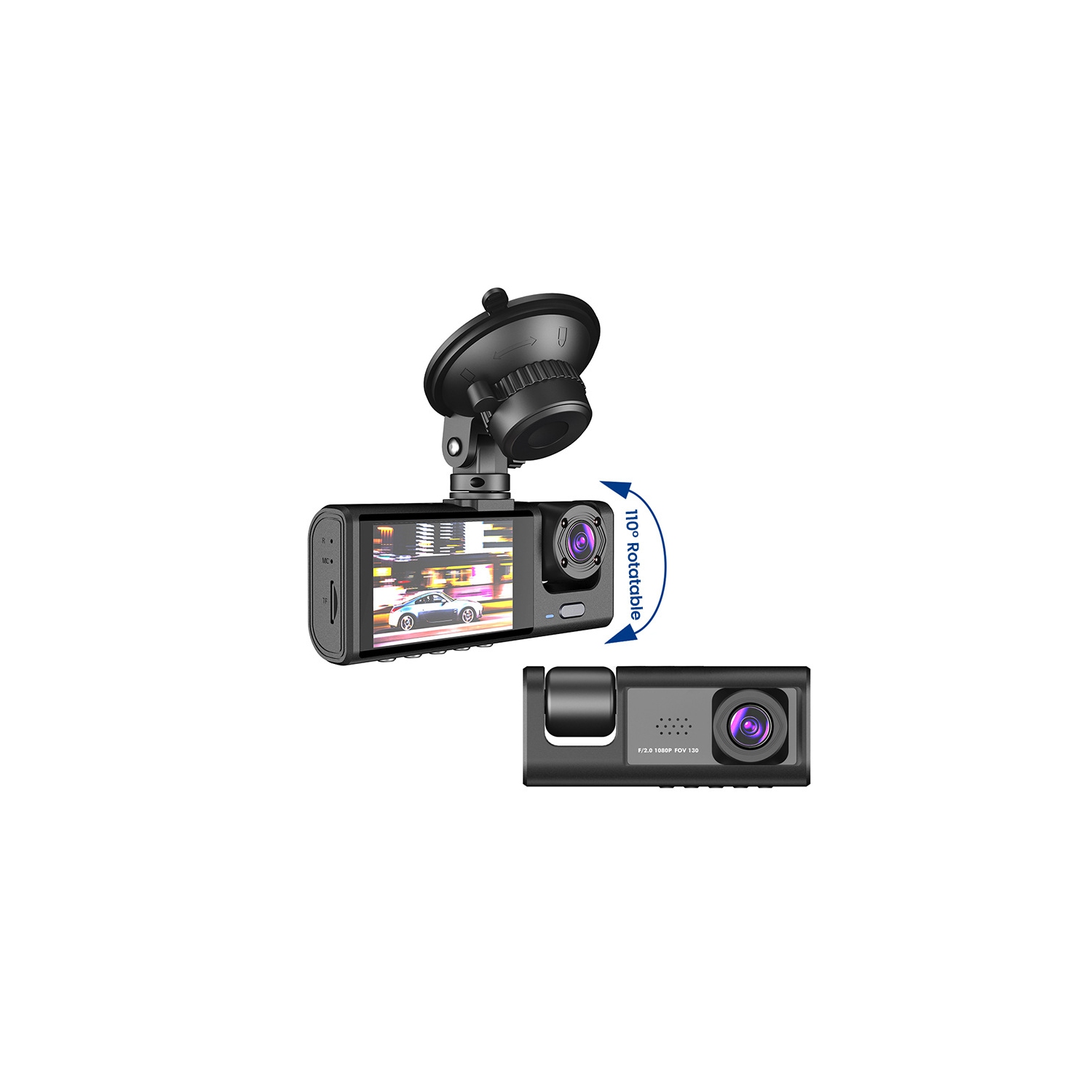 Dash Cam Front and Rear Inside, 720P Dash Camera for Cars, Dashcam Two Way Car Camera