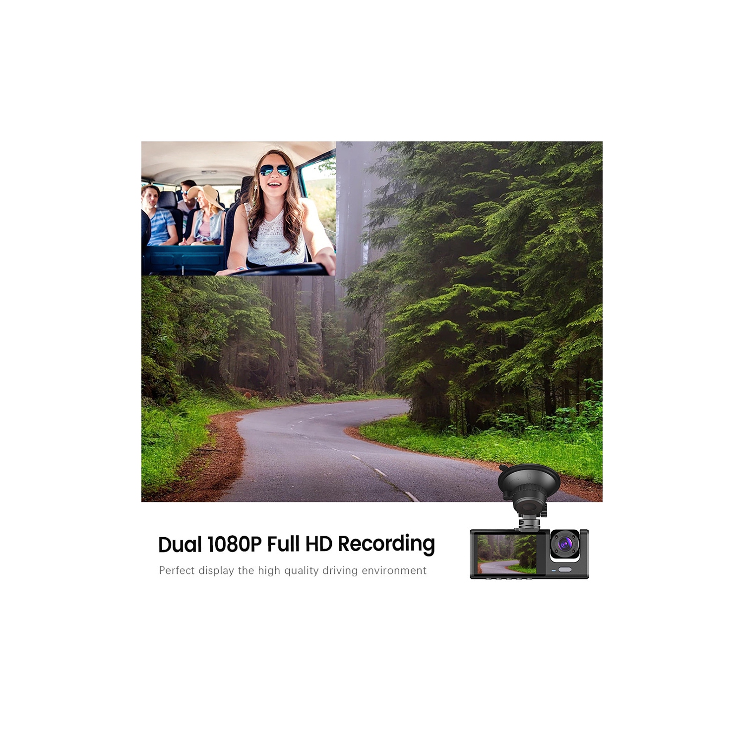 Dash Cam Front and Rear Inside, 720P Dash Camera for Cars, Dashcam Two Way Car Camera