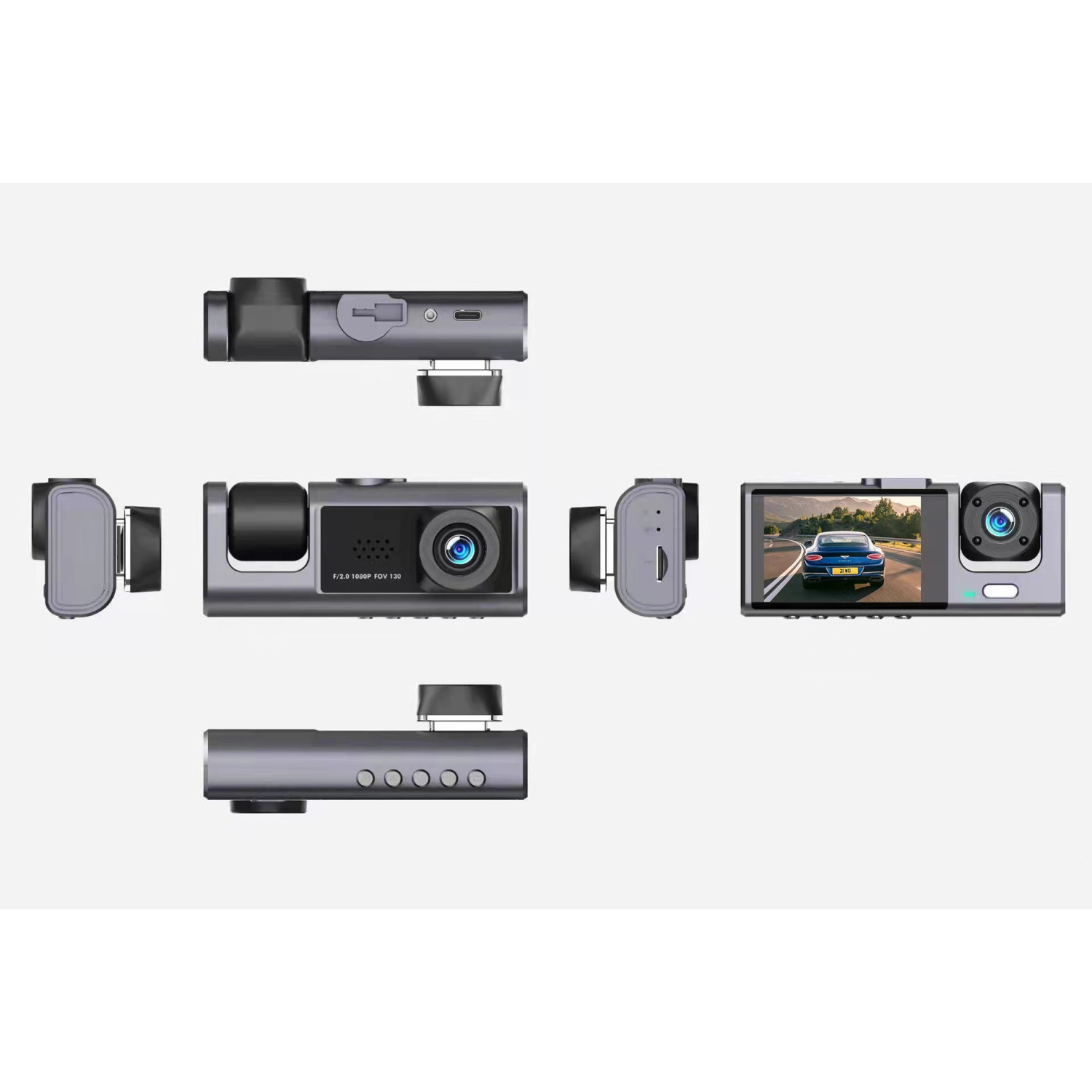 Dash Cam Front and Rear Inside, 720P Dash Camera for Cars, Dashcam Two Way Car Camera