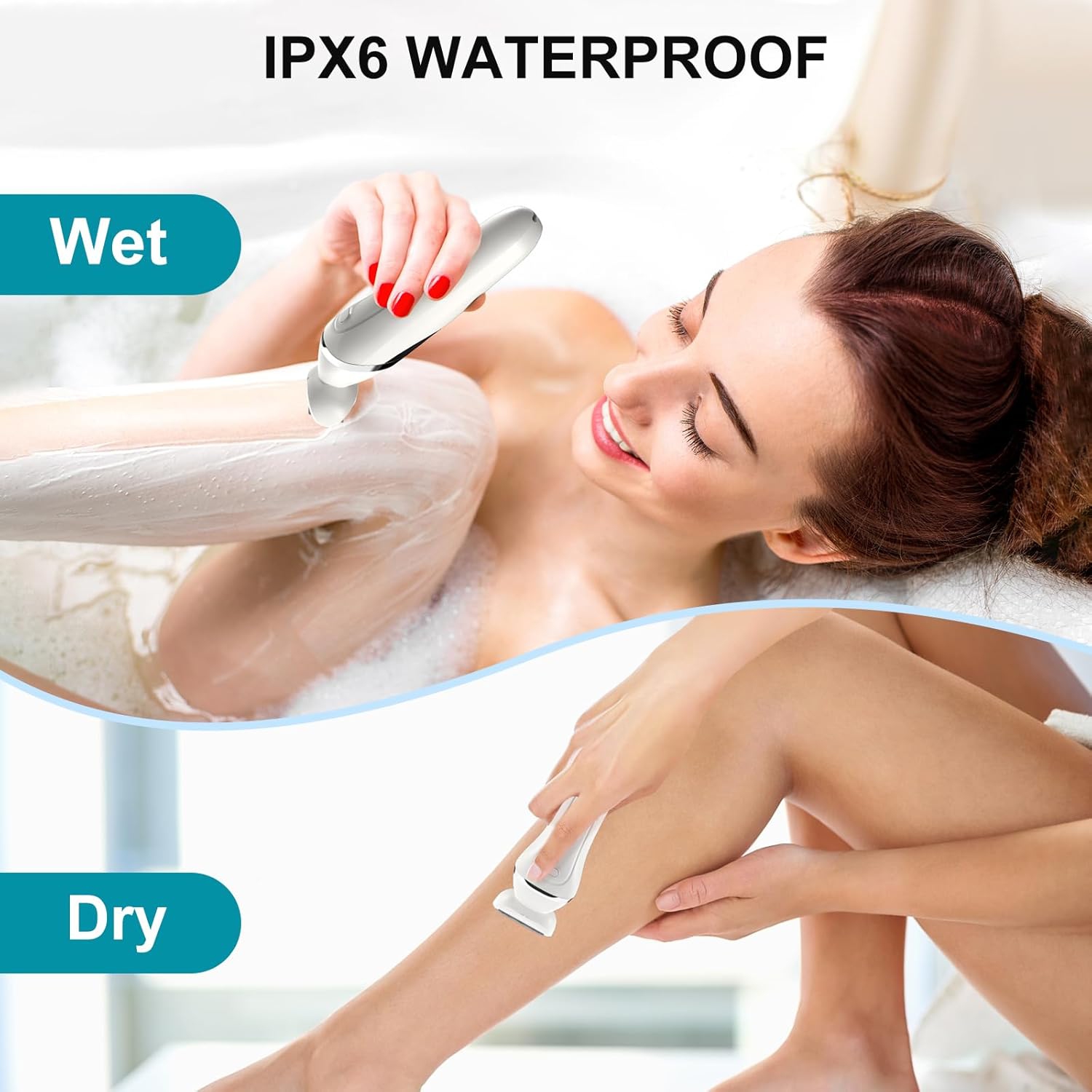 Épilateur de bikini électrique pour femmes, épilation pour aisselle de menton de visage, tondeuse bikini, rasoir pour femme étanche rechargeable avec