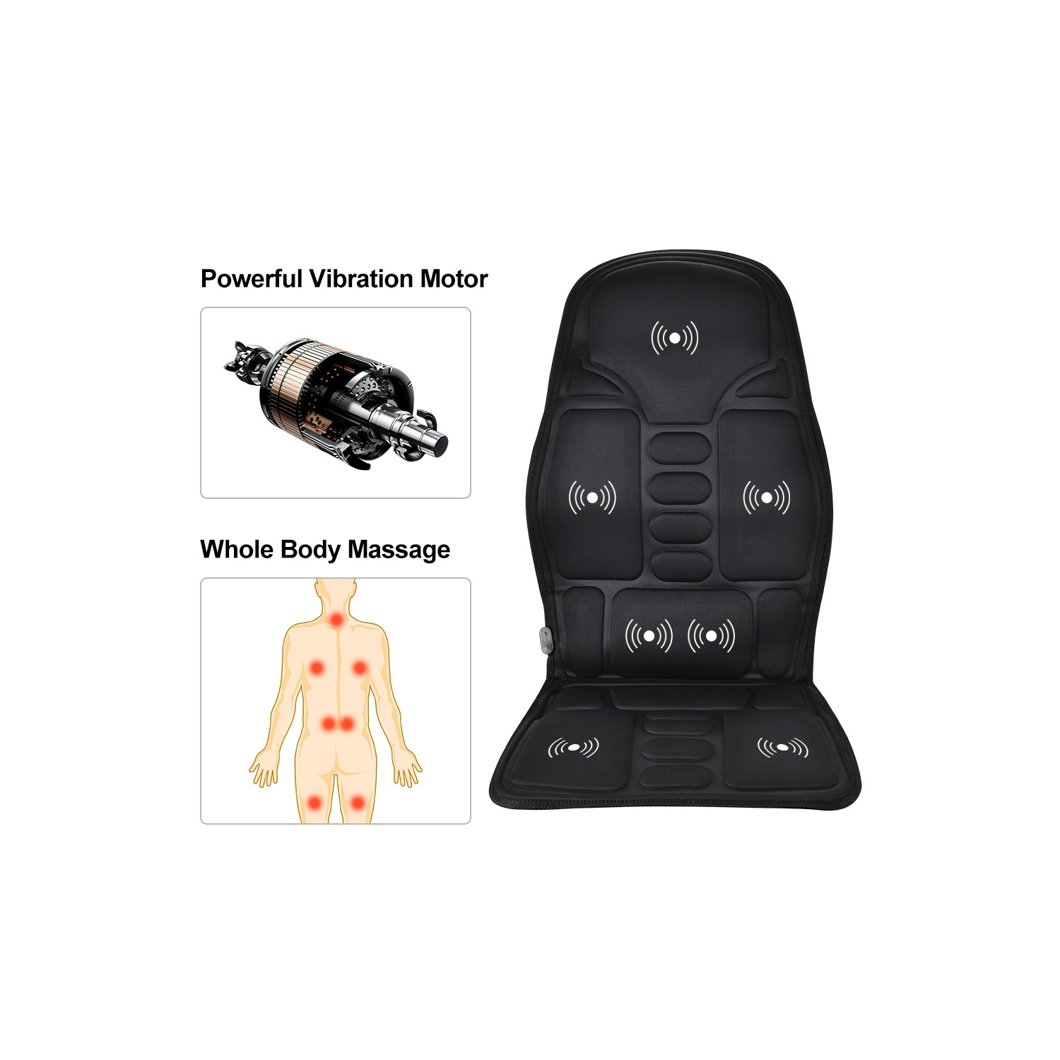 Seat Massager, Vibrating Back Massager for Chair Massage Cushion to Relieve Stress and Fatigue
