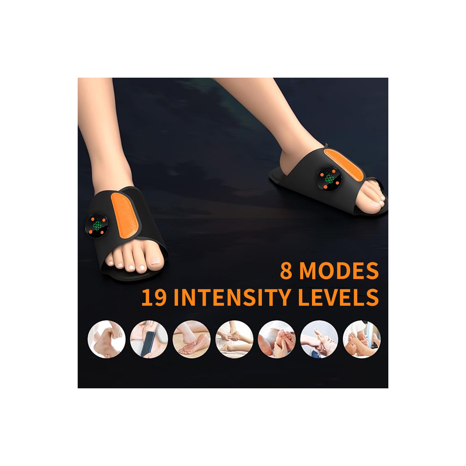 EMS Foot Massager Mat - for Pain Plantar Relief, Wearable Legs & Feet Massager Pad with Remote Control