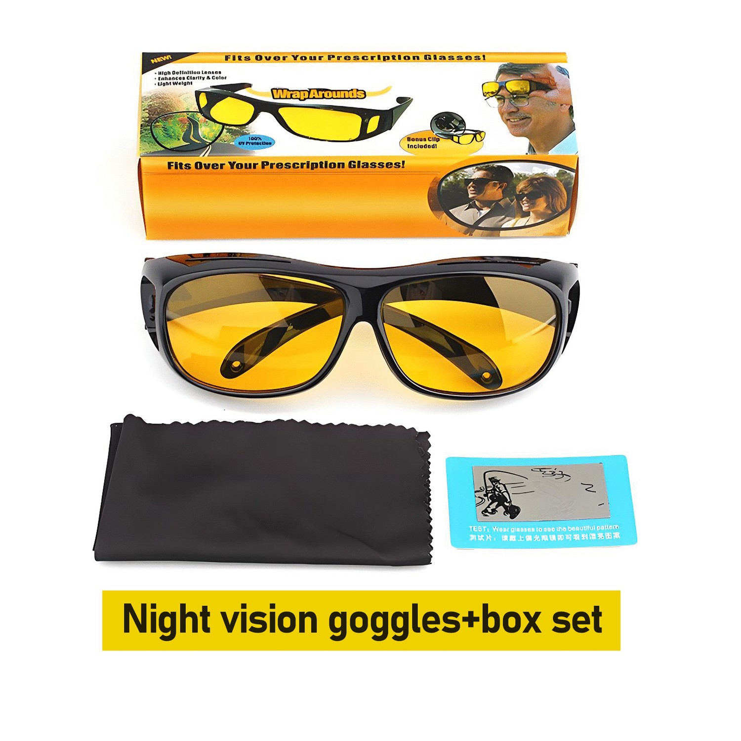 HD Vision nocturne Lunettes de soleil Nuit Conduite de nuit Lunettes de pluie ou de neige Antireflet polarisé pour hommes Femmes