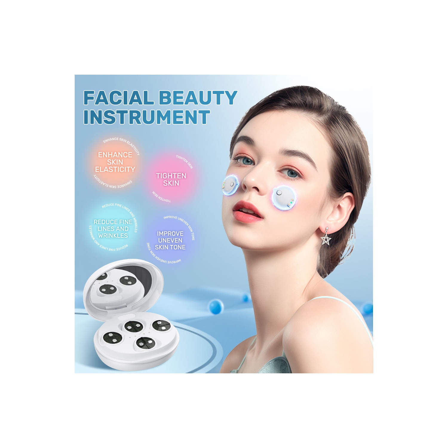 Red Light Facial Micro-current Pulse Massage Skin Rejuvenation Beauty Improvement Facial Fine Lines Massager