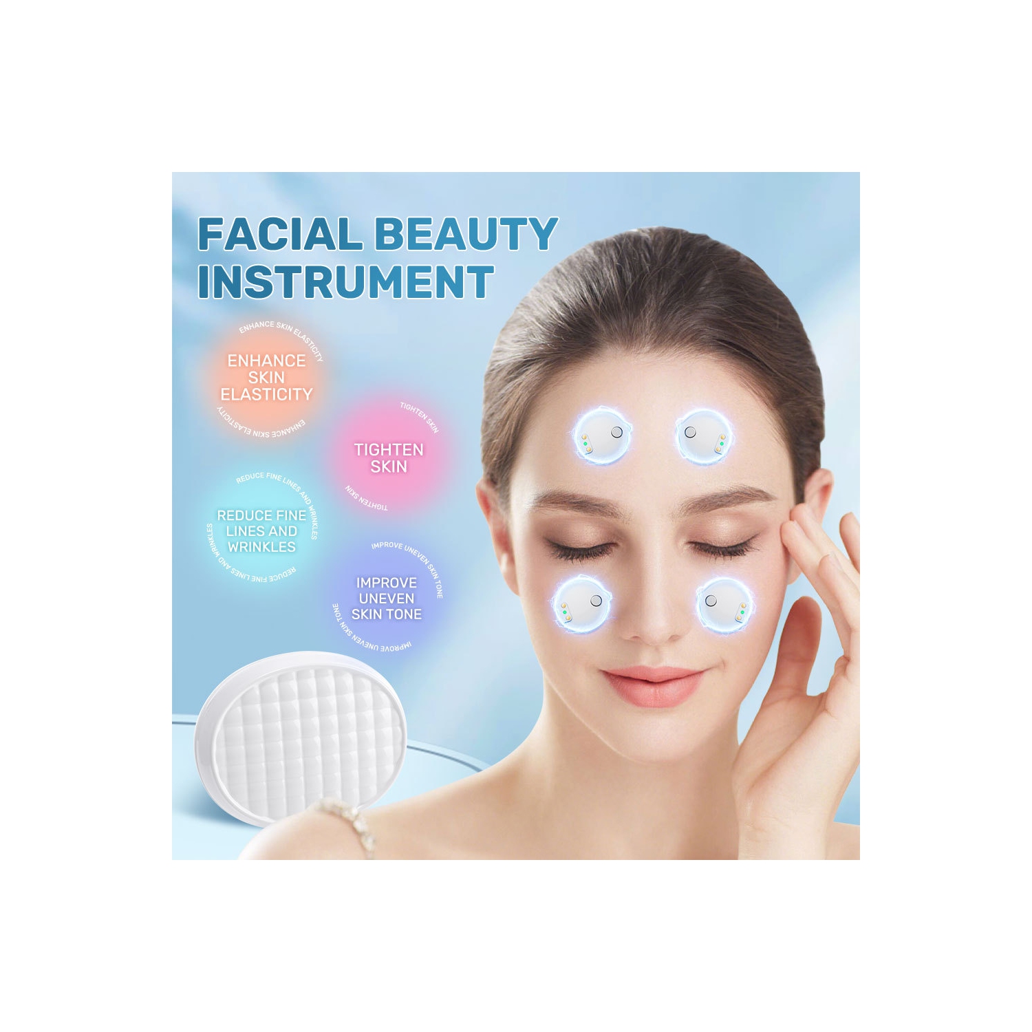 Red Light Facial Micro-current Pulse Massage Skin Rejuvenation Beauty Improvement Facial Fine Lines Massager