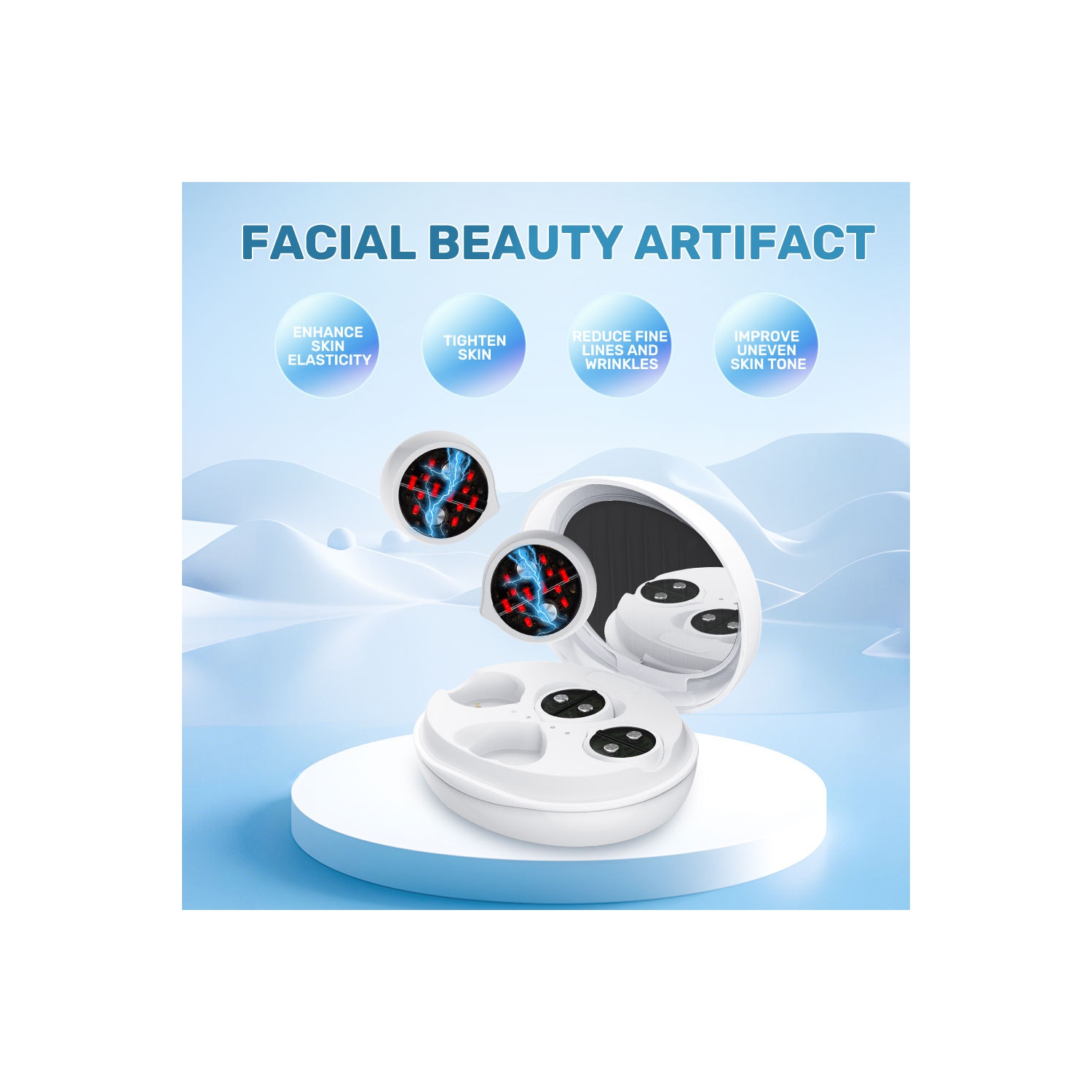 Red Light Facial Micro-current Pulse Massage Skin Rejuvenation Beauty Improvement Facial Fine Lines Massager