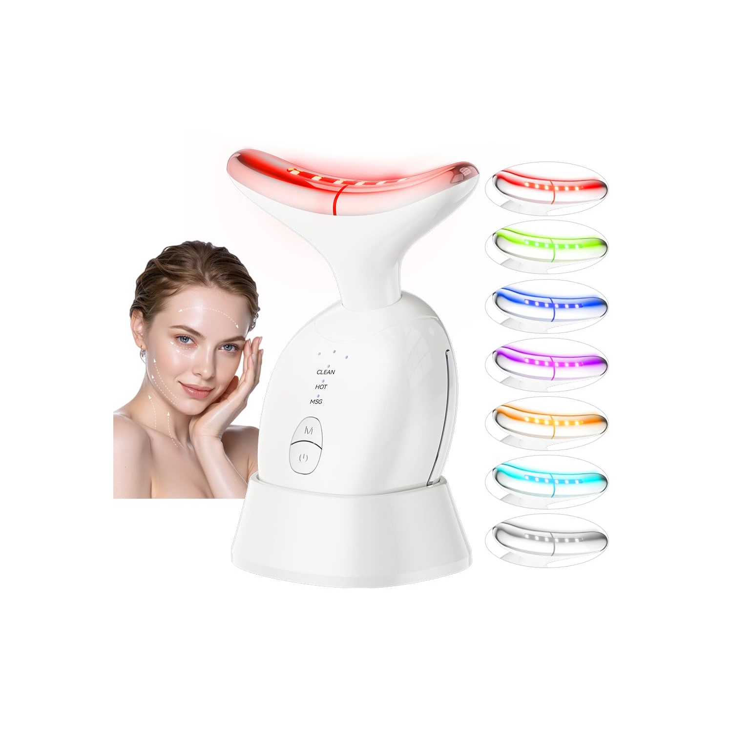 Face & Neck Massager Tool,7-in-1 Facial Massager,Face Sculpting Tool with Thermals,3 Modes Portable Face Neck Beauty Device for Skin Care