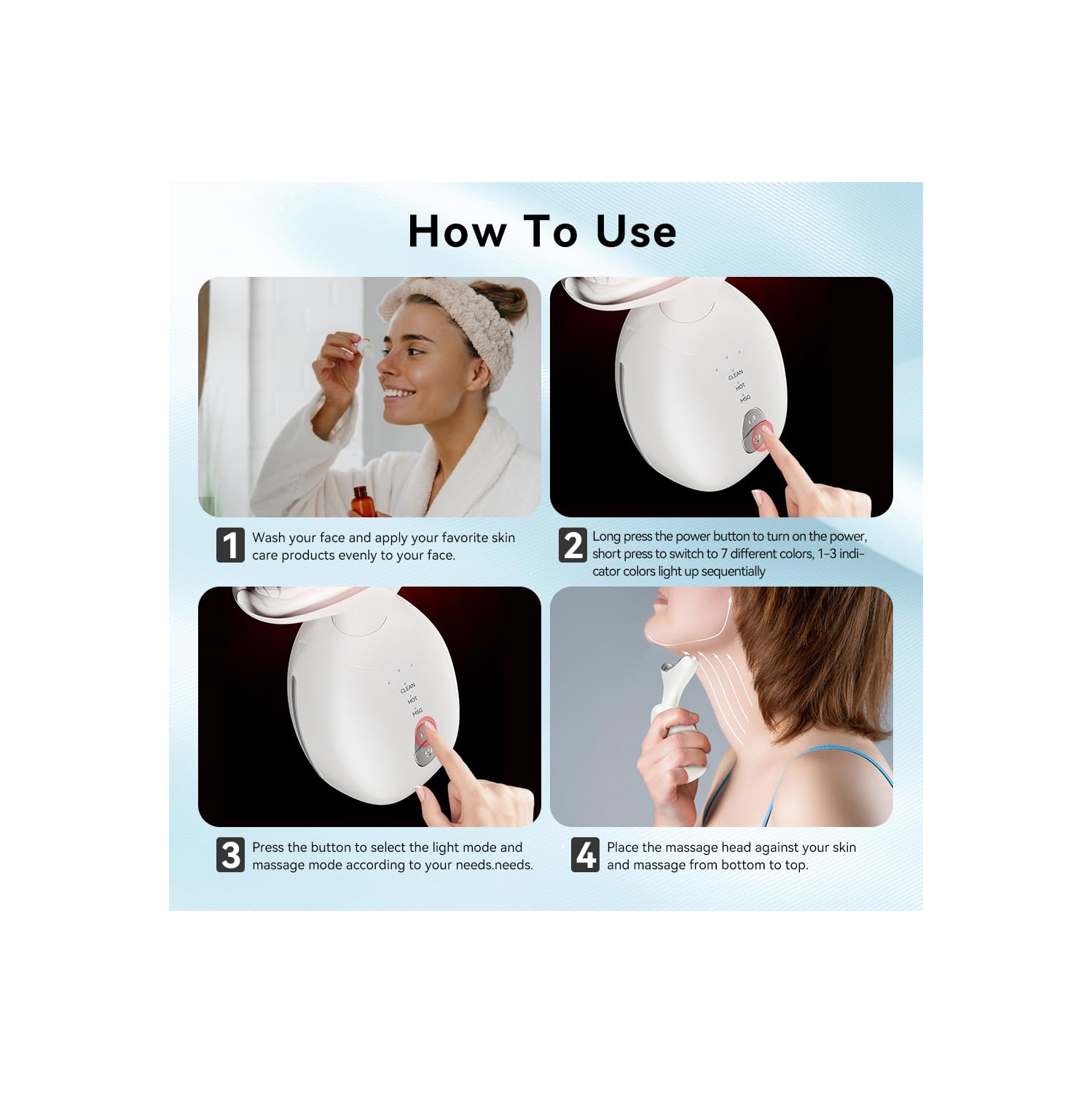 Face & Neck Massager Tool,7-in-1 Facial Massager,Face Sculpting Tool with Thermals,3 Modes Portable Face Neck Beauty Device for Skin Care