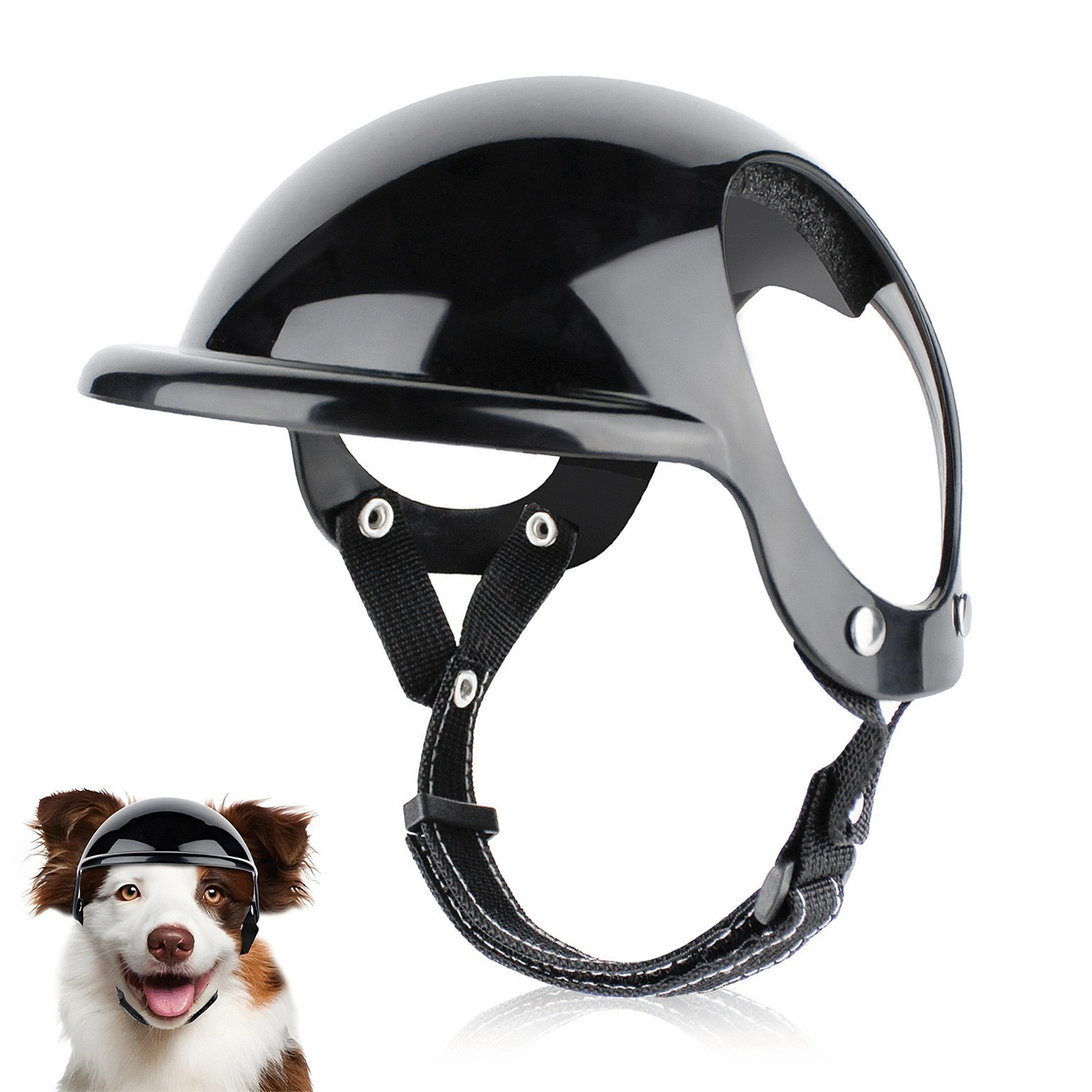 Casques pour chiens de grande taille Casques avec oreilles pour motocyclette Casques pour chiens Multi-Sport Casque pour chiens d'extérieur
