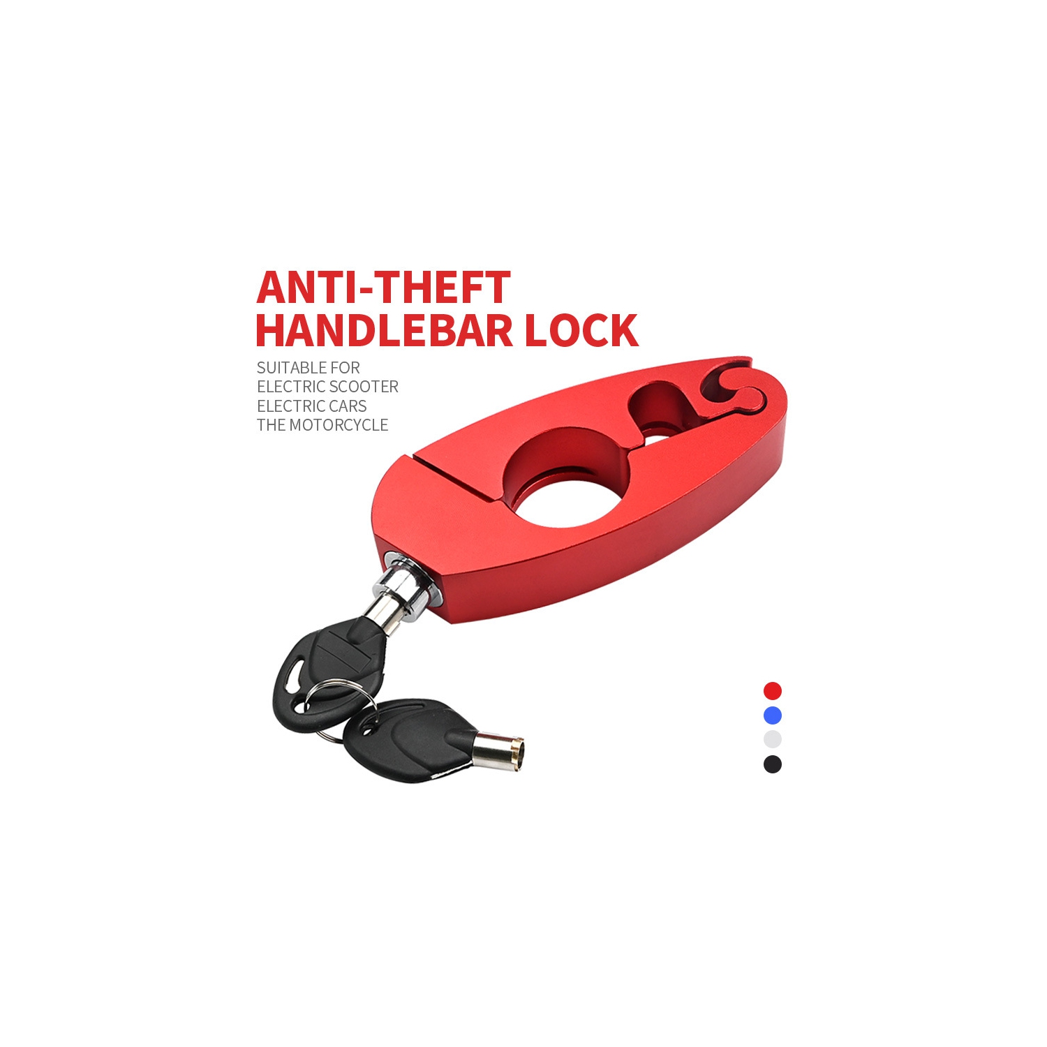 Verrou de guidon pour moto, verrou antivol pour bicyclette, verrou de sécurité pour embrayage de frein de guidon de moto - rouge