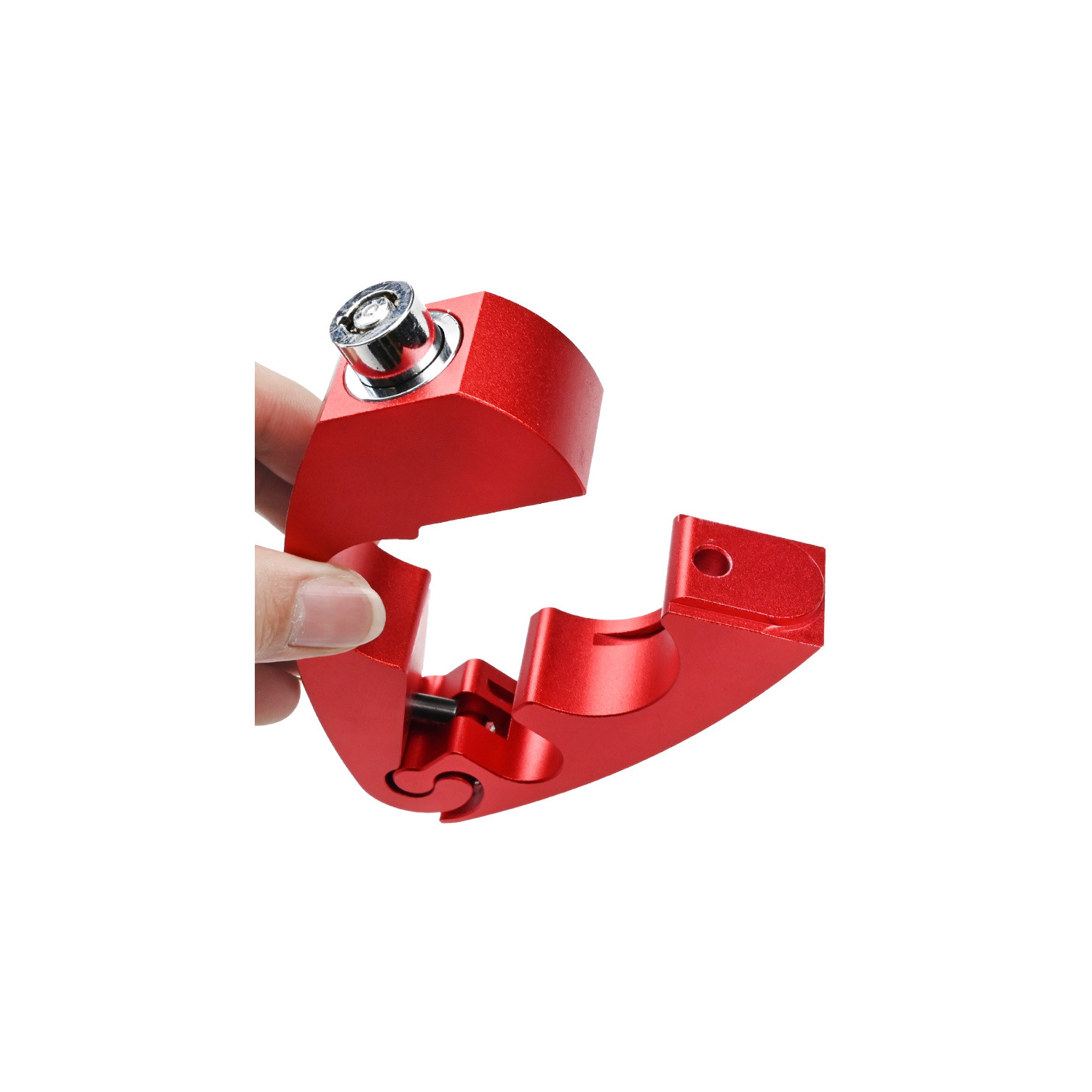 Verrou de guidon pour moto, verrou antivol pour bicyclette, verrou de sécurité pour embrayage de frein de guidon de moto - rouge