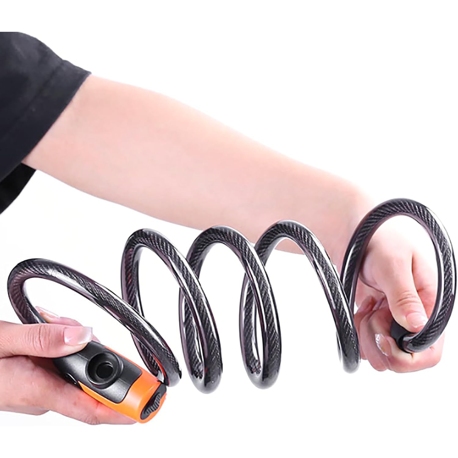 Câble en acier avec verrou antivol pour vélo avec 2 clés et support de fixation; Câble antivol pour vélo extérieur; Longueur : 150 cm