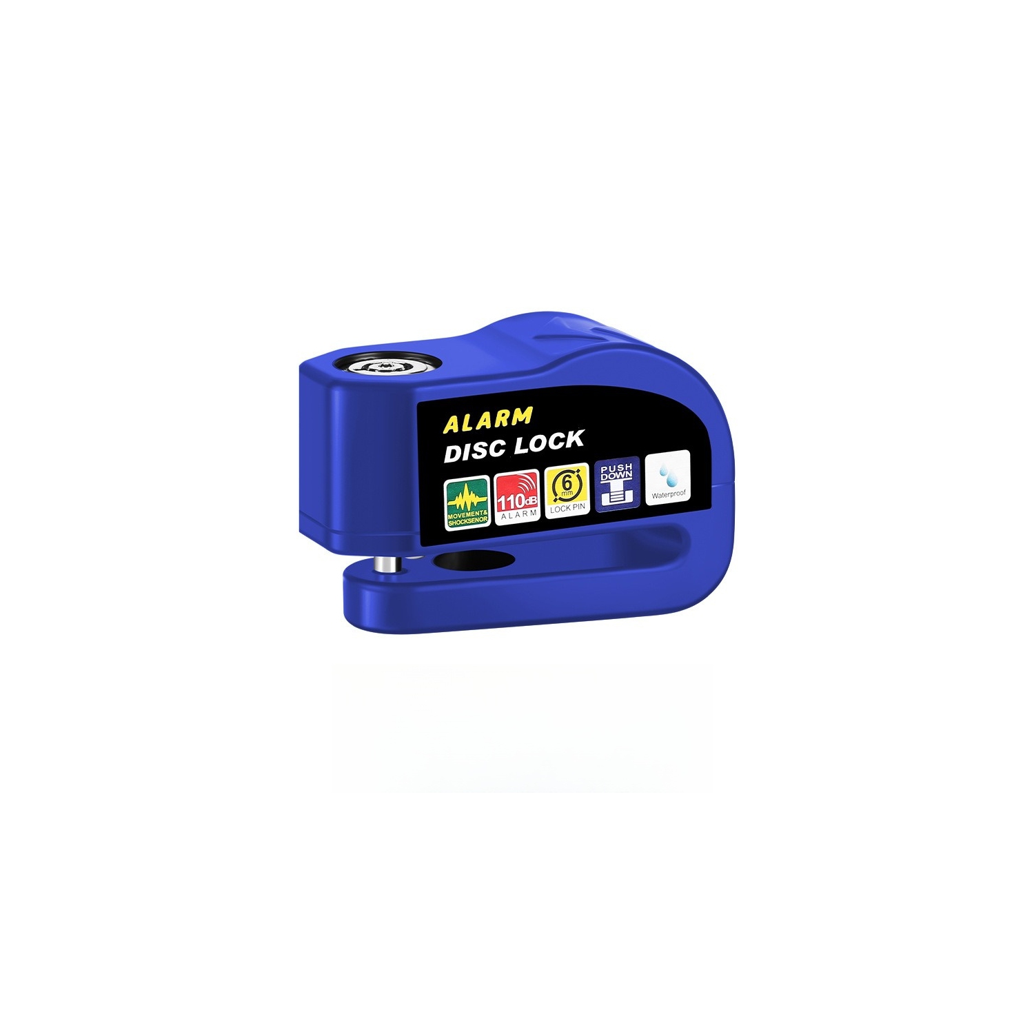 Verrou de frein à disque, alarme très robuste de 110 dB antivol pour moto/vélo, verrou de disque de sécurité robuste avec clé pour motocyclettes,