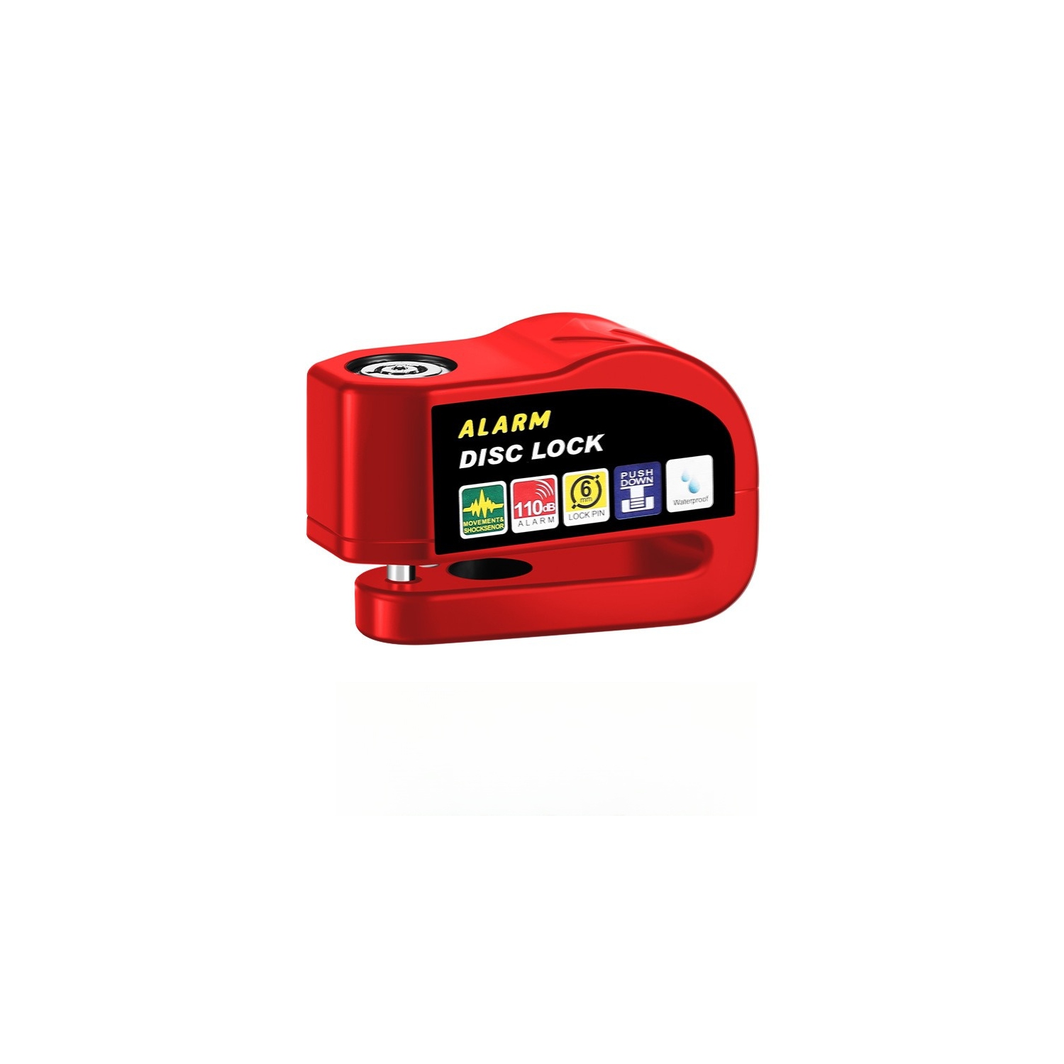 Verrou de frein à disque, alarme très robuste de 110 dB antivol pour moto/vélo, verrou de disque de sécurité robuste avec clé pour motocyclettes,