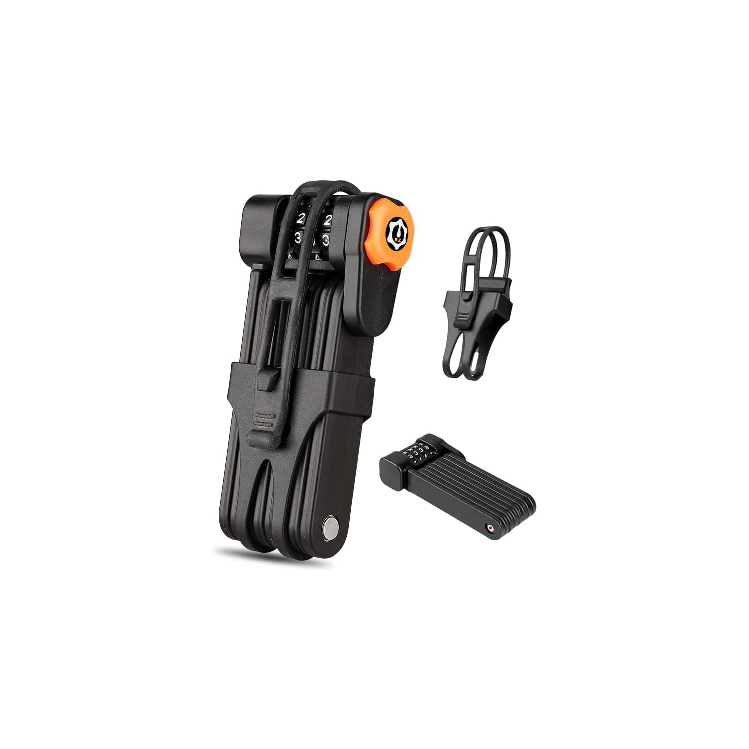 Cadenas pliant pour vélo, cadenas antivol à combinaison à 4 chiffres, alliage d'acier robuste, revêtement antirayure, étanche, antirouille, verrou