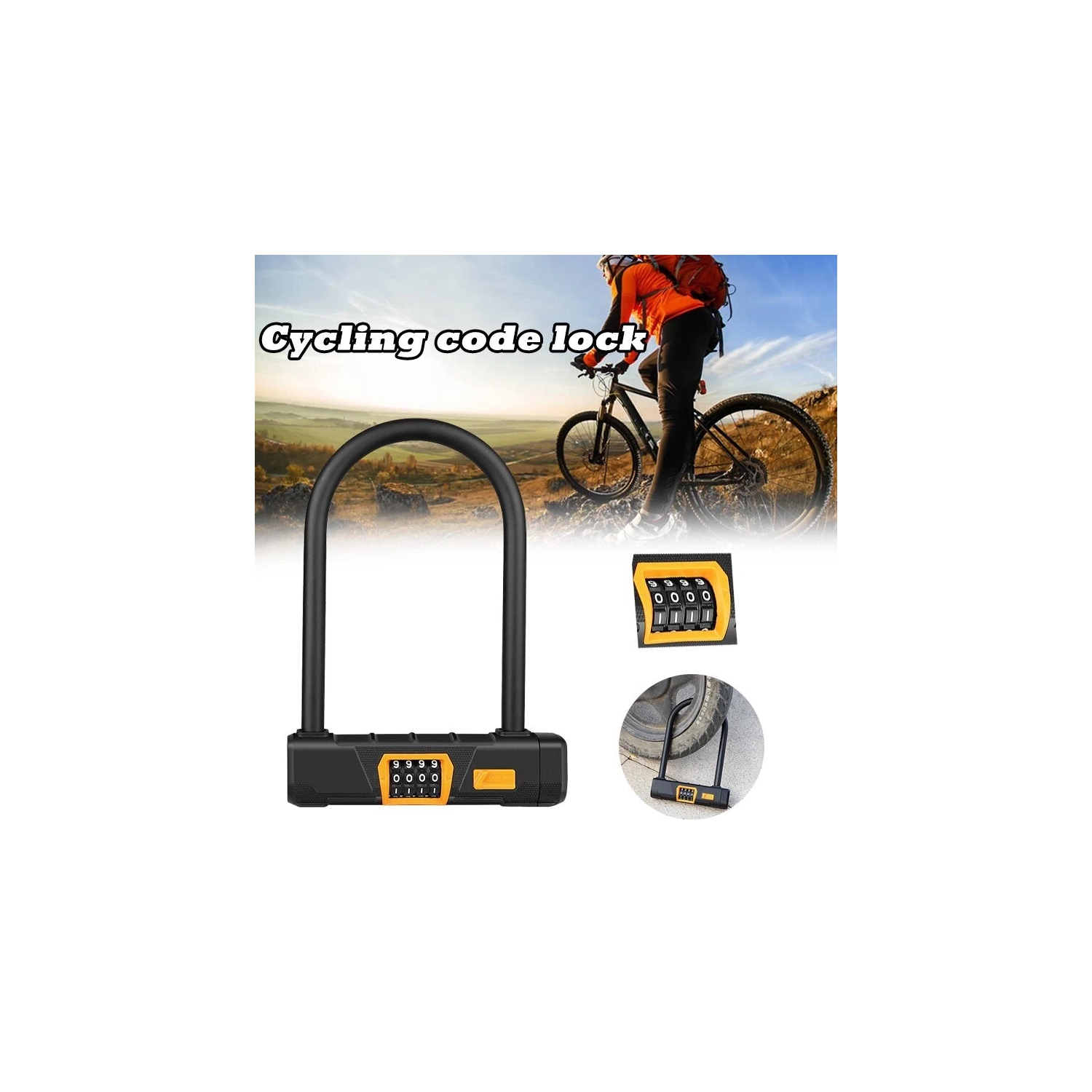 Motorcycle lock Battery electric car lock Anti-theft mountain bike lock Bicycle anti-hydraulic shear U-shaped password lock