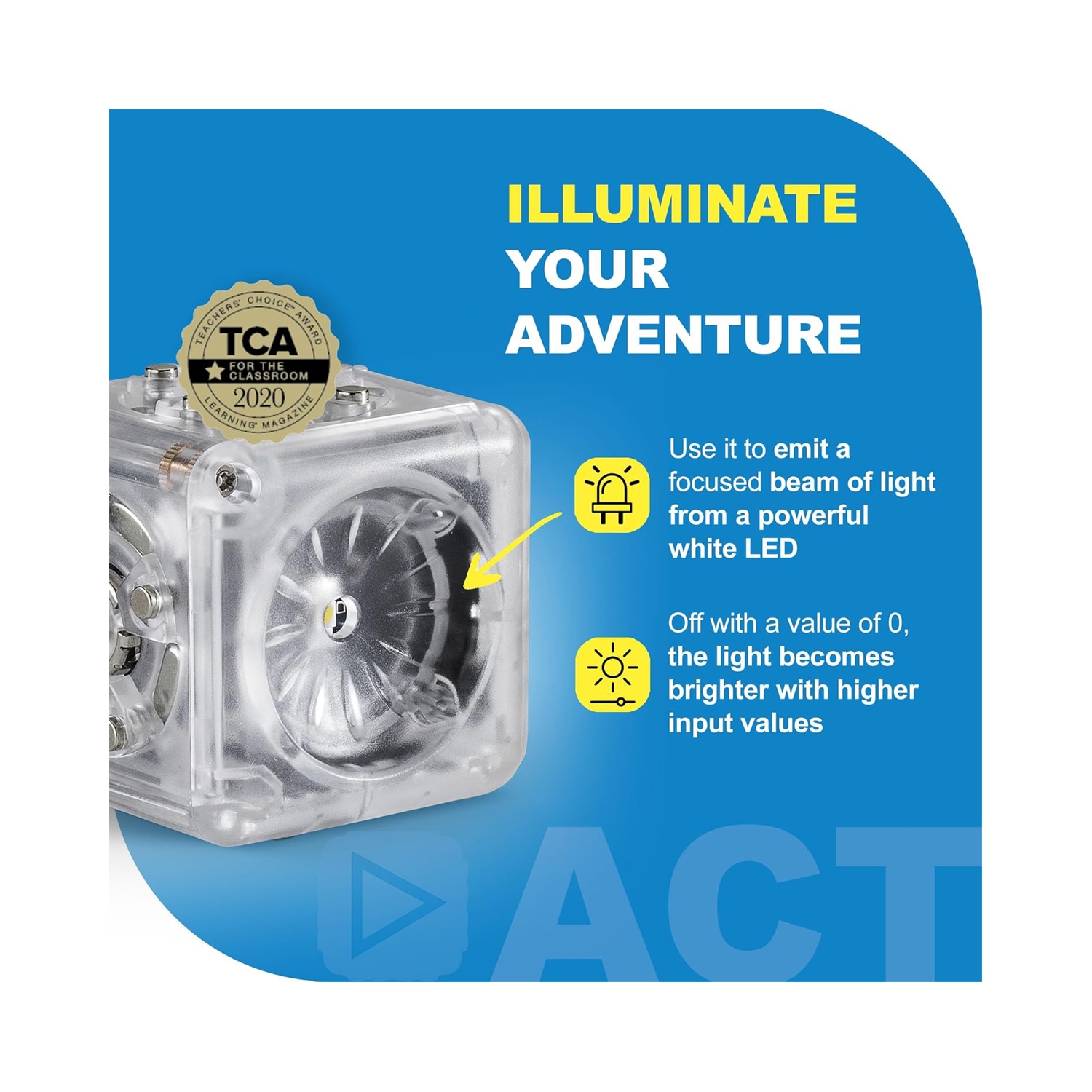 Blocs cubiques robots avec lampe de poche modulaire - Cube robotisé STIM pour robotique à la maison et en classe - 4 ans et plus