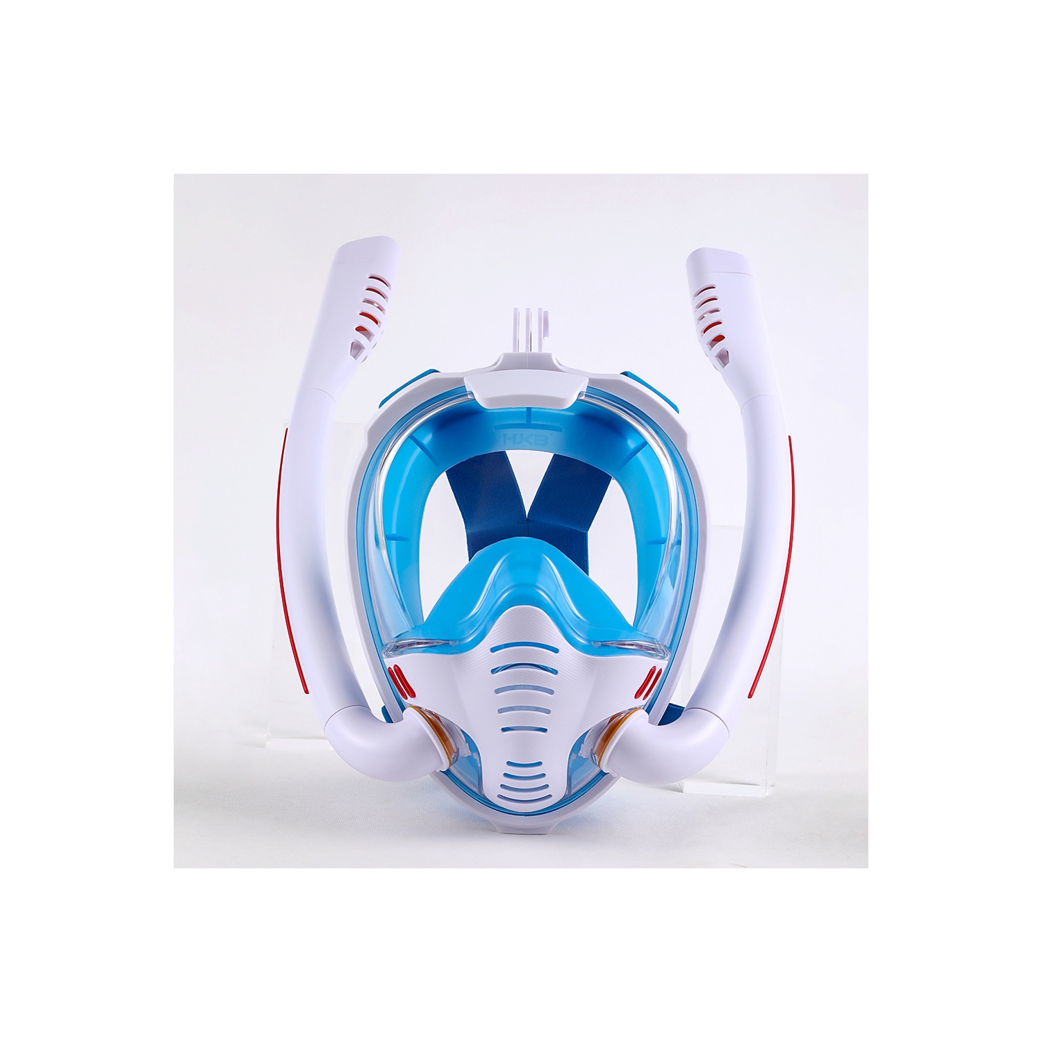 Double-tube full dry diving goggles | 180° panoramic HD mask | Waterproof and leakproof | Adult snorkeling equipment | Underwater photography [L/XL