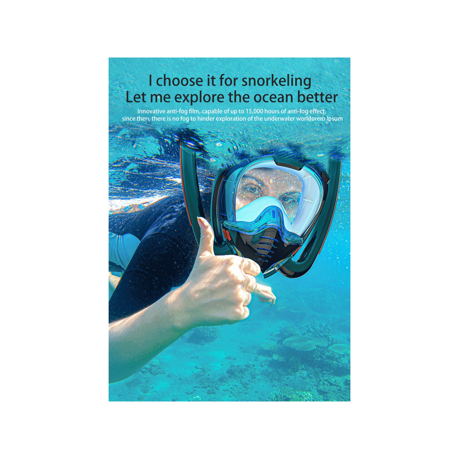 Double-tube full dry diving goggles | 180° panoramic HD mask | Waterproof and leakproof | Adult snorkeling equipment | Underwater photography [L/XL