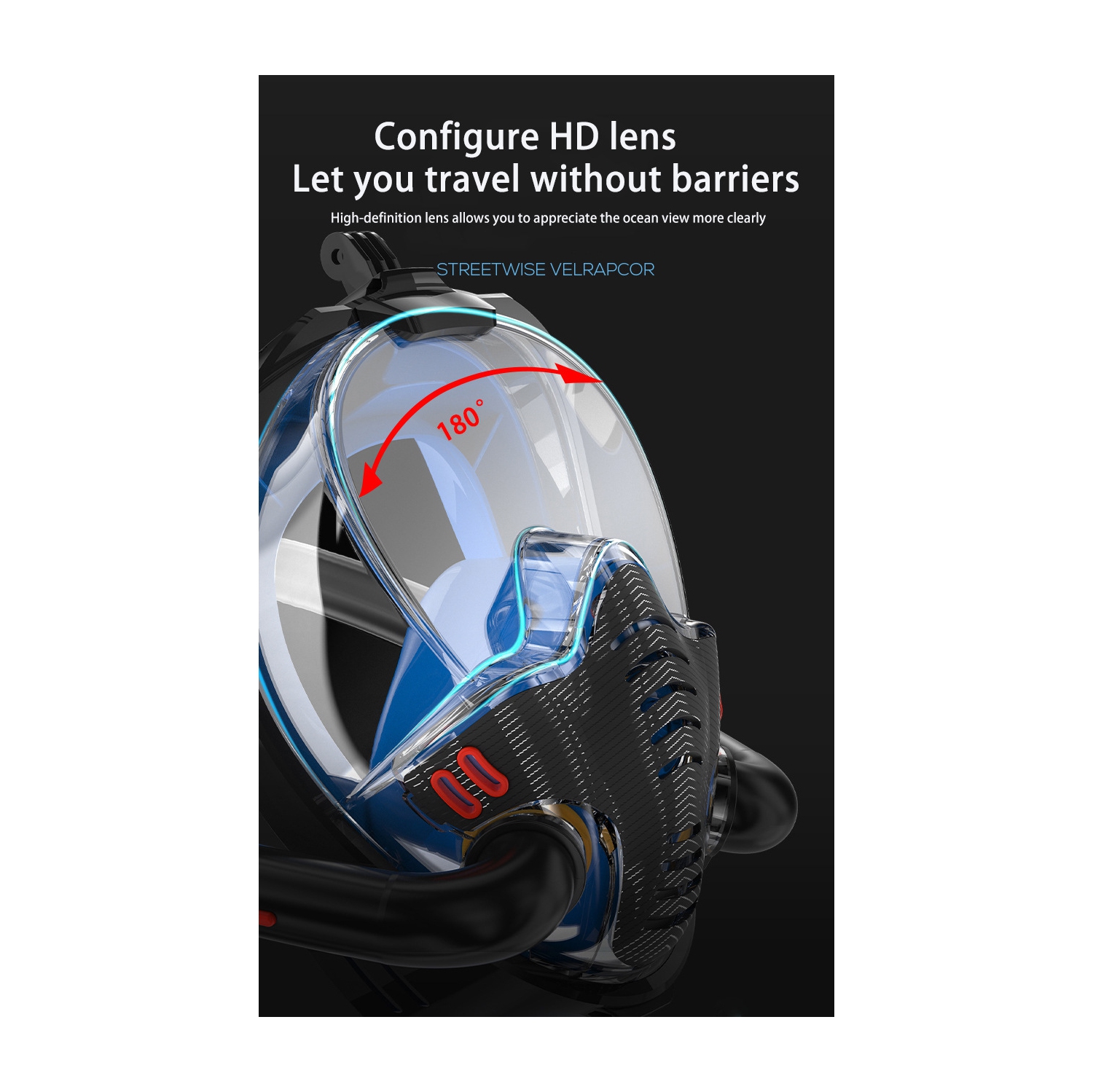 Double-tube full dry diving goggles | 180° panoramic HD mask | Waterproof and leakproof | Adult snorkeling equipment | Underwater photography [L/XL