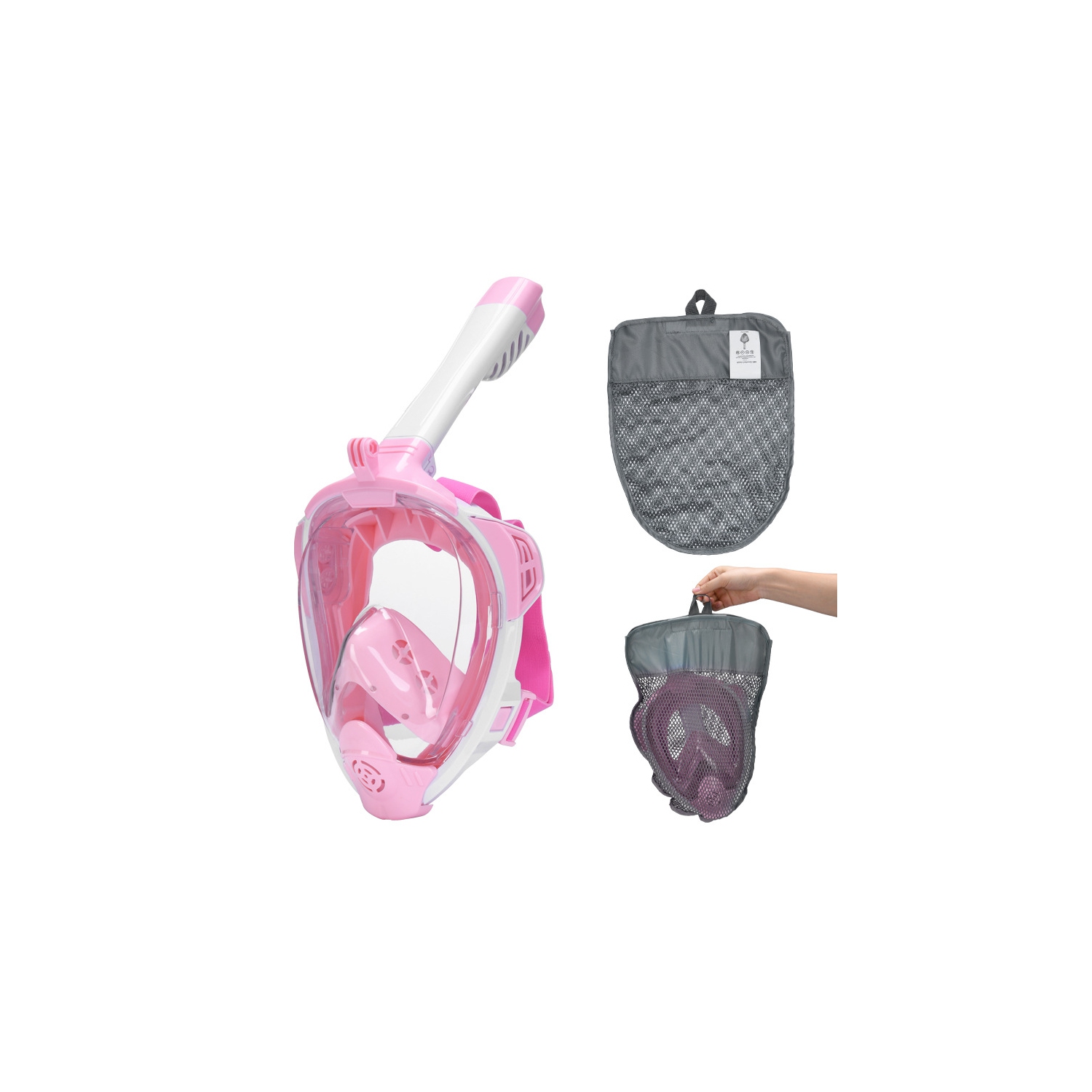 180° ultra-wide angle full dry snorkeling mask | dual airflow anti-fog system | comfortable silicone seal | adjustable headband | adult snorkeling