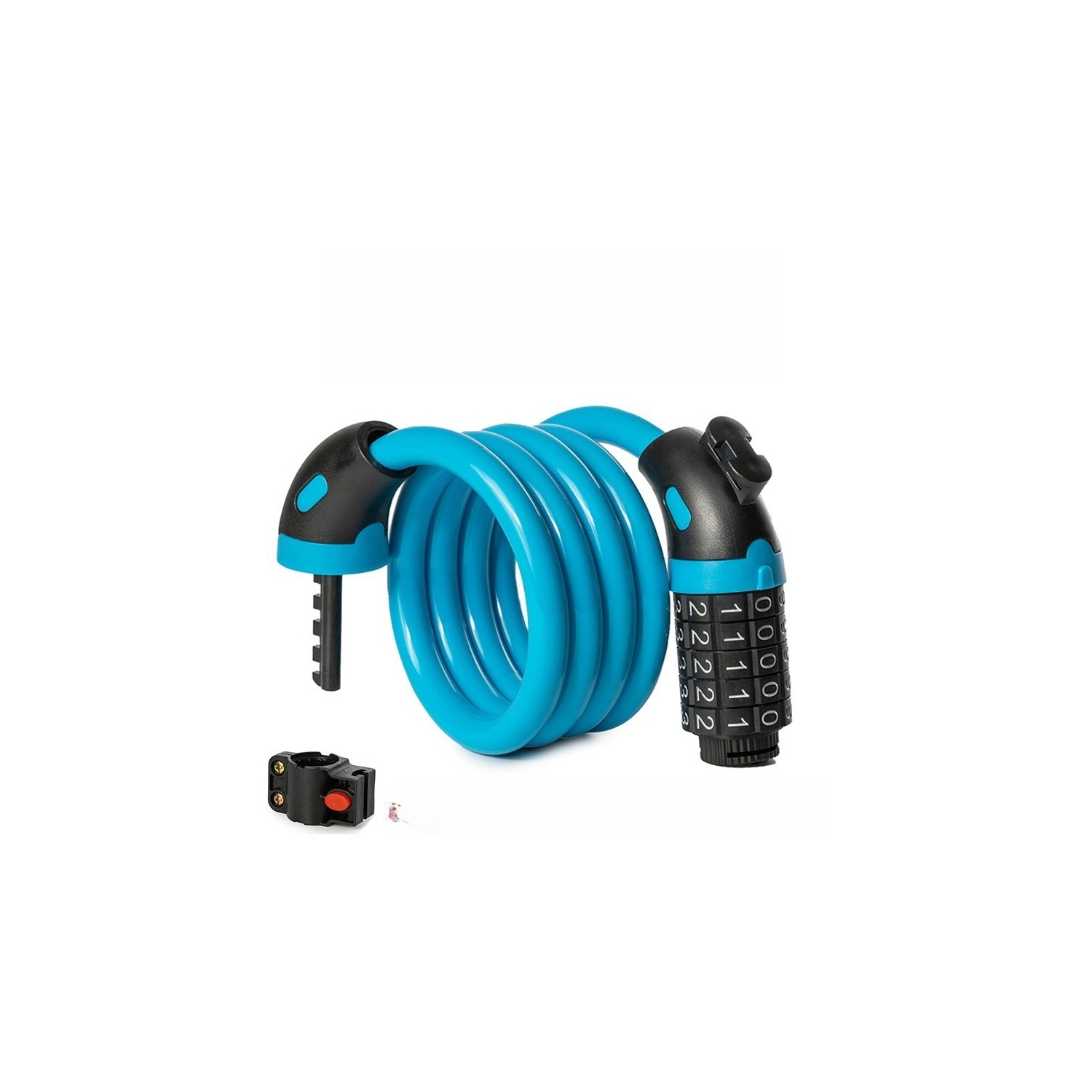 Mot de passe à 5 chiffres 1,2&nbsp;M verrou de vélo à bobine de réinitialisation à combinaison fil de verrouillage antivol pour vélo verrou de mot de