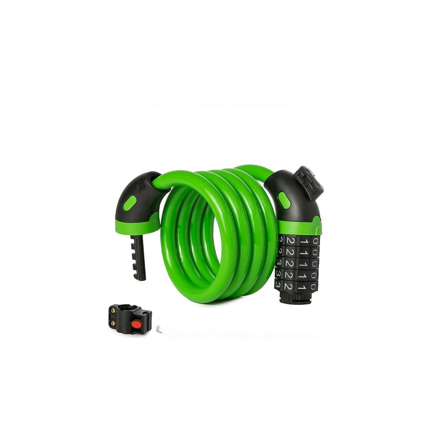 Mot de passe à 5 chiffres 1,2&nbsp;M verrou de vélo à bobine de réinitialisation à combinaison câble verrouillage antivol pour vélo, verrou de mot de