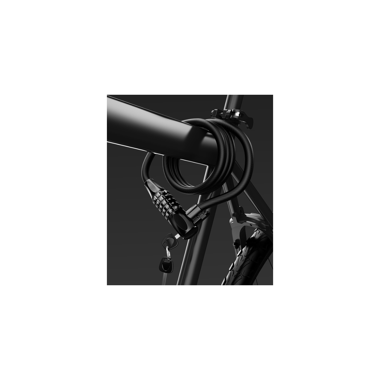 Clé de vélo Verrou double verrou de vélo avec vision nocturne Lumière de route Clé de verrouillage de vélo Longueur de verrouillage de vélo