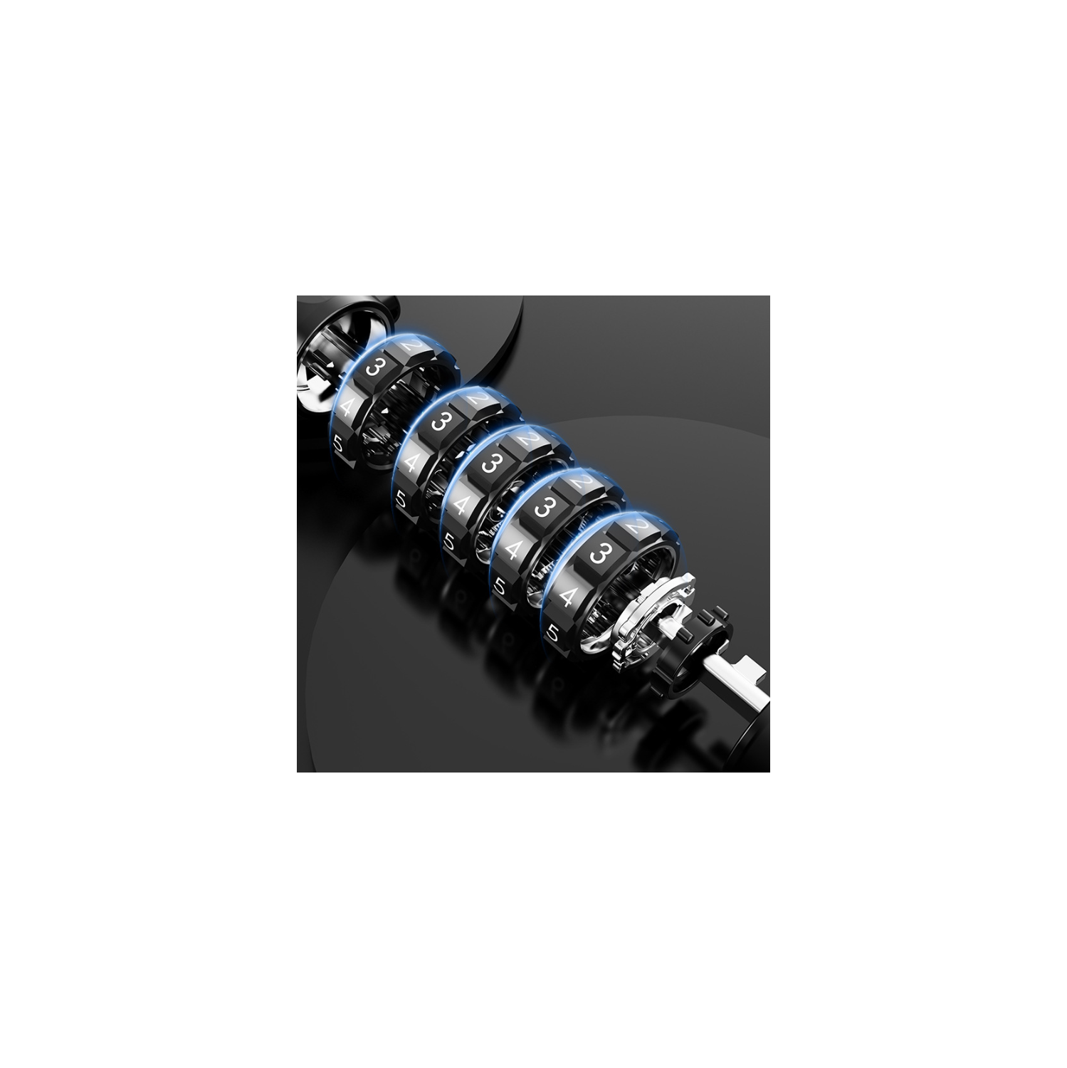 Clé de vélo Verrou double verrou de vélo avec vision nocturne Lumière de route Clé de verrouillage de vélo Longueur de verrouillage de vélo