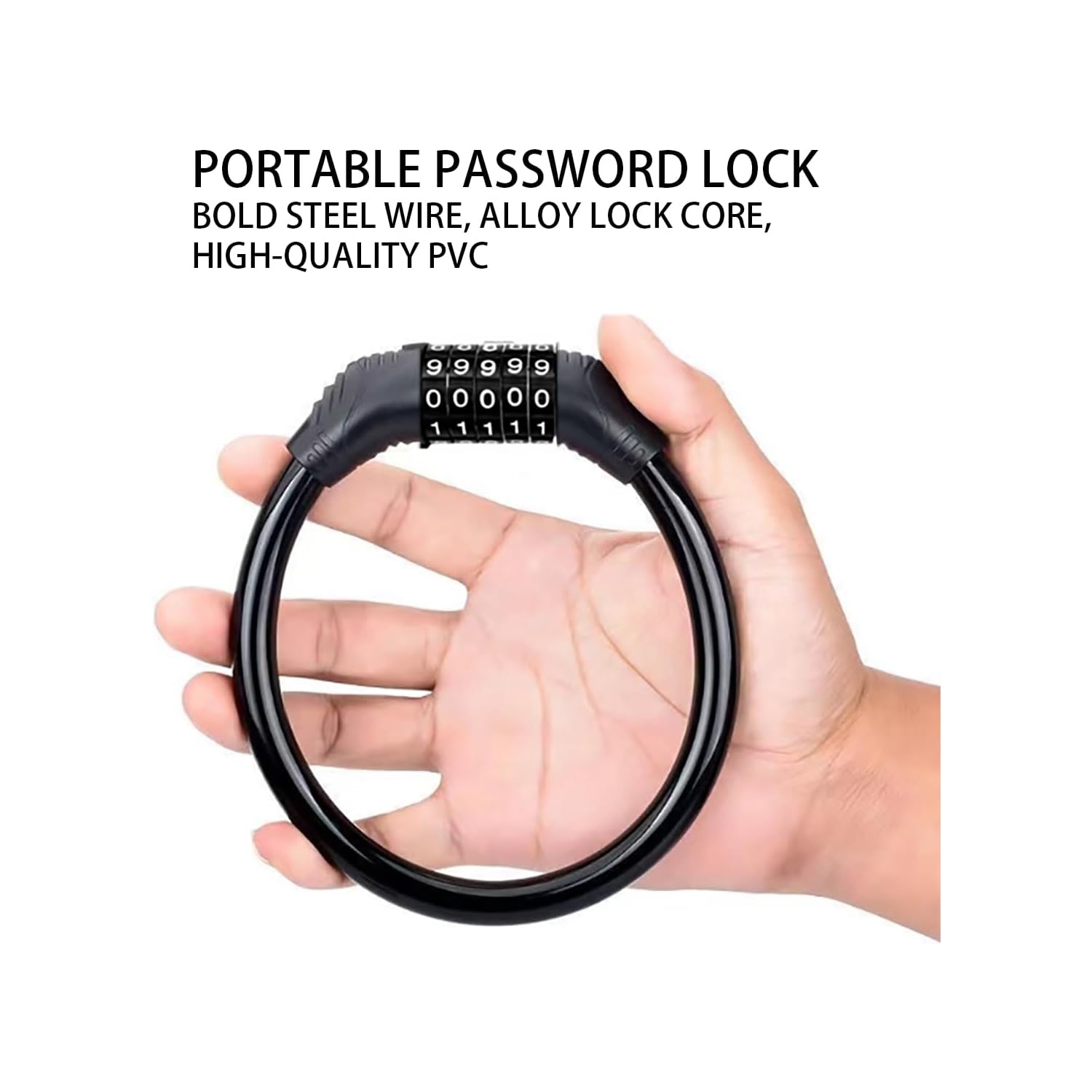 Verrouillage de bicyclette verrouillage par mot de passe véhicule électrique antivol verrouillage câble antivol mot de passe cinq chiffres bicyclette