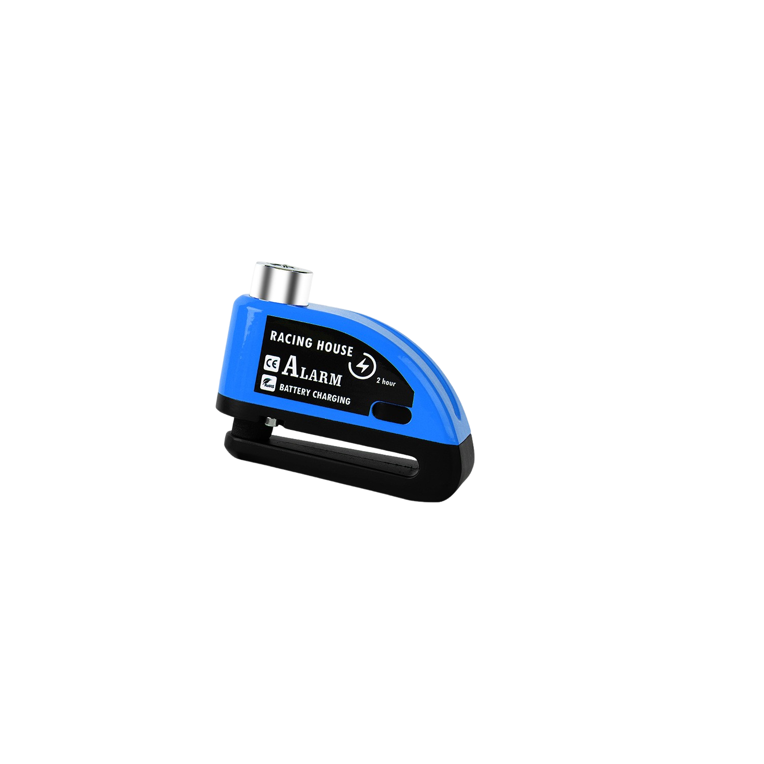 Disc brake lock with alarm, anti-theft, motorcycle alarm with 110 dB alarm, motorcycle alarm padlock - black-blue