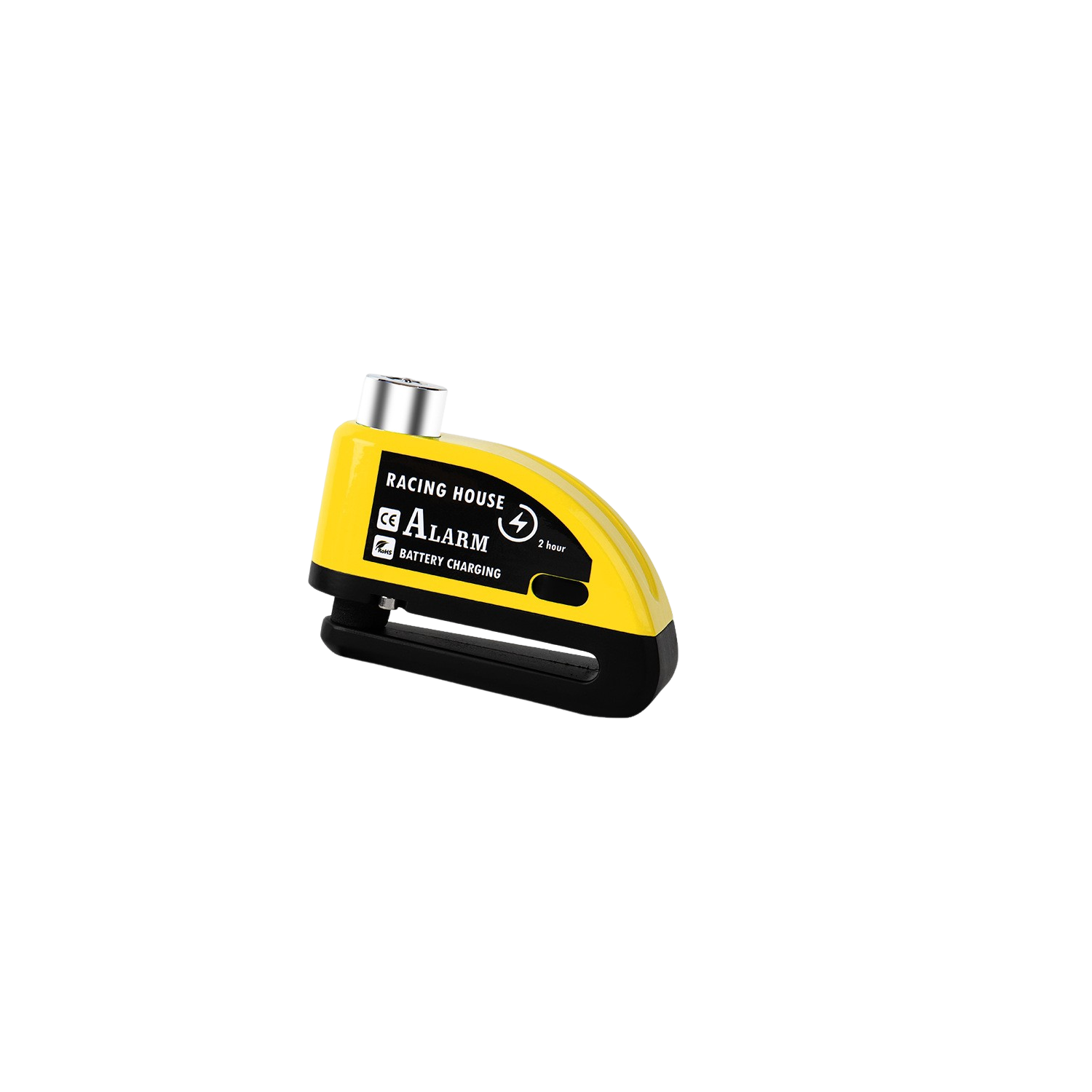 Disc brake lock with alarm, anti-theft, motorcycle alarm with 110 dB alarm, motorcycle alarm padlock - black-yellow