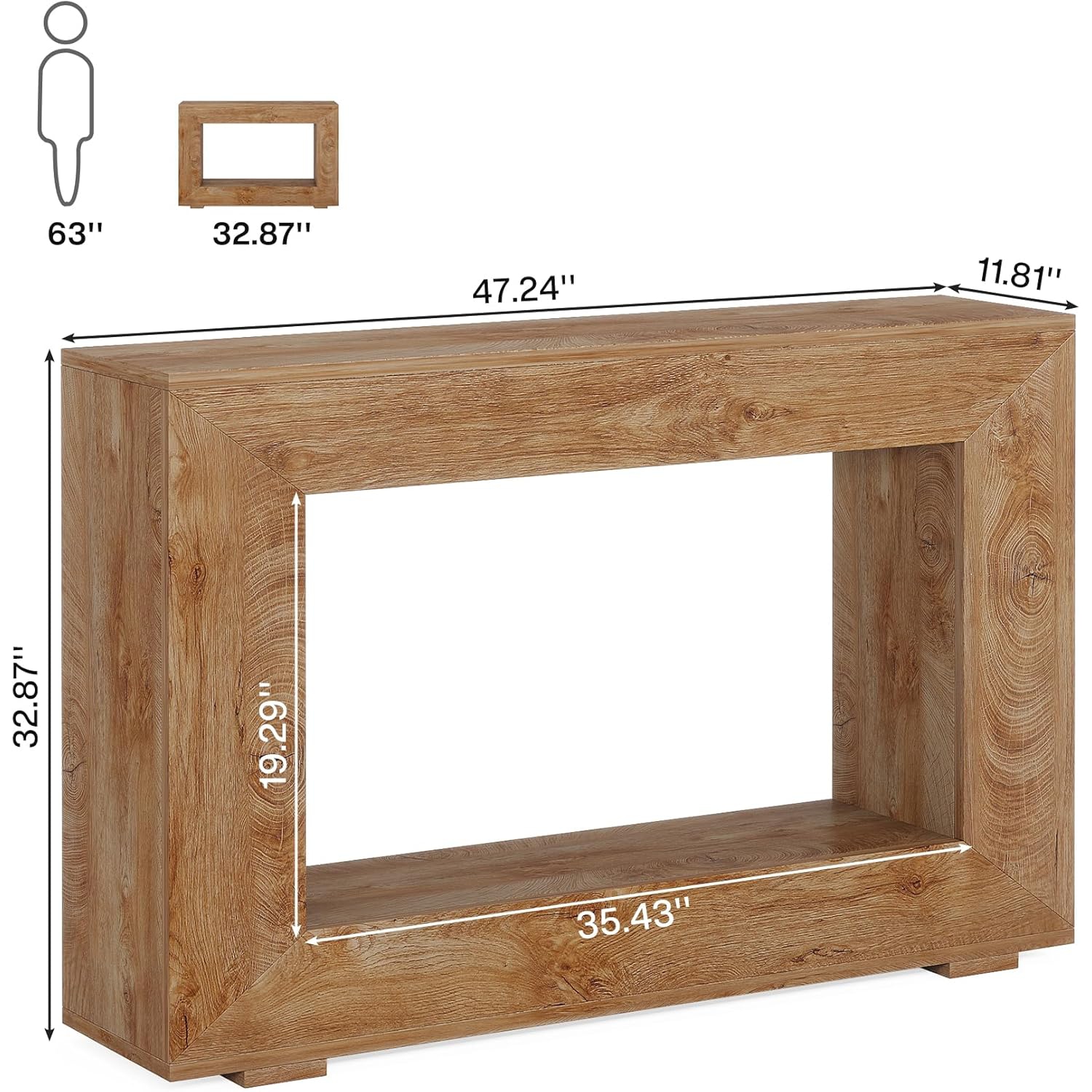 Tribesigns Farmhouse Console Table, 47 Inches Entryway Console Table with Storage, Industrial Hallway Accent Furniture for Living Room, Entrance