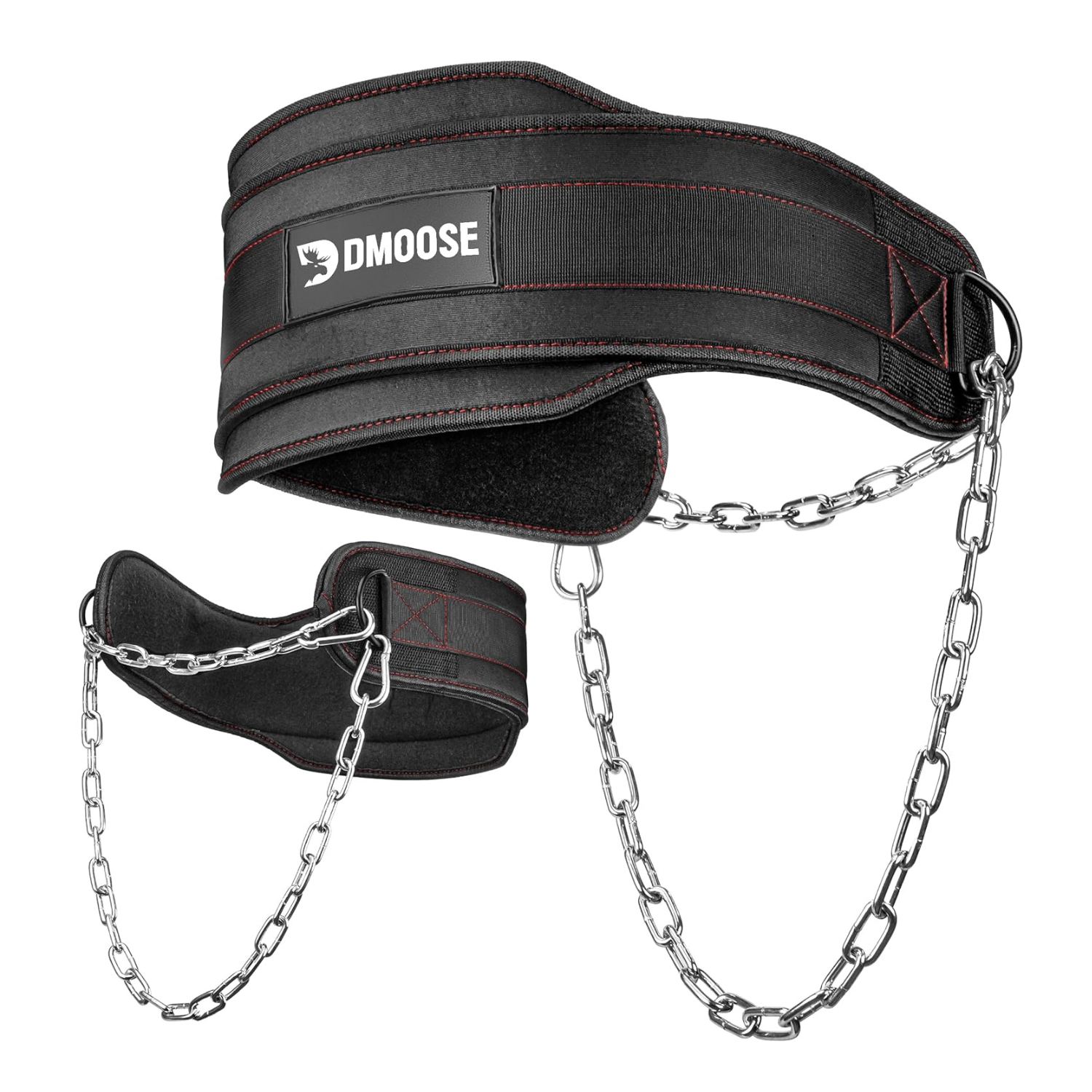 DMoose Fitness Dip Belt for Weightlifting - Gym Weight Belt with Chain for Pullup, Squat, Powerlifting & Bodybuilding - Heavy Duty Steel with