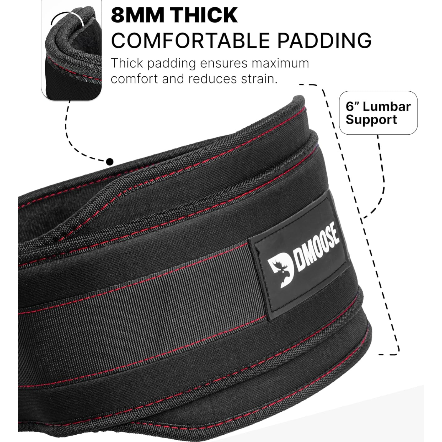 DMoose Fitness Dip Belt for Weightlifting - Gym Weight Belt with Chain for Pullup, Squat, Powerlifting & Bodybuilding - Heavy Duty Steel with