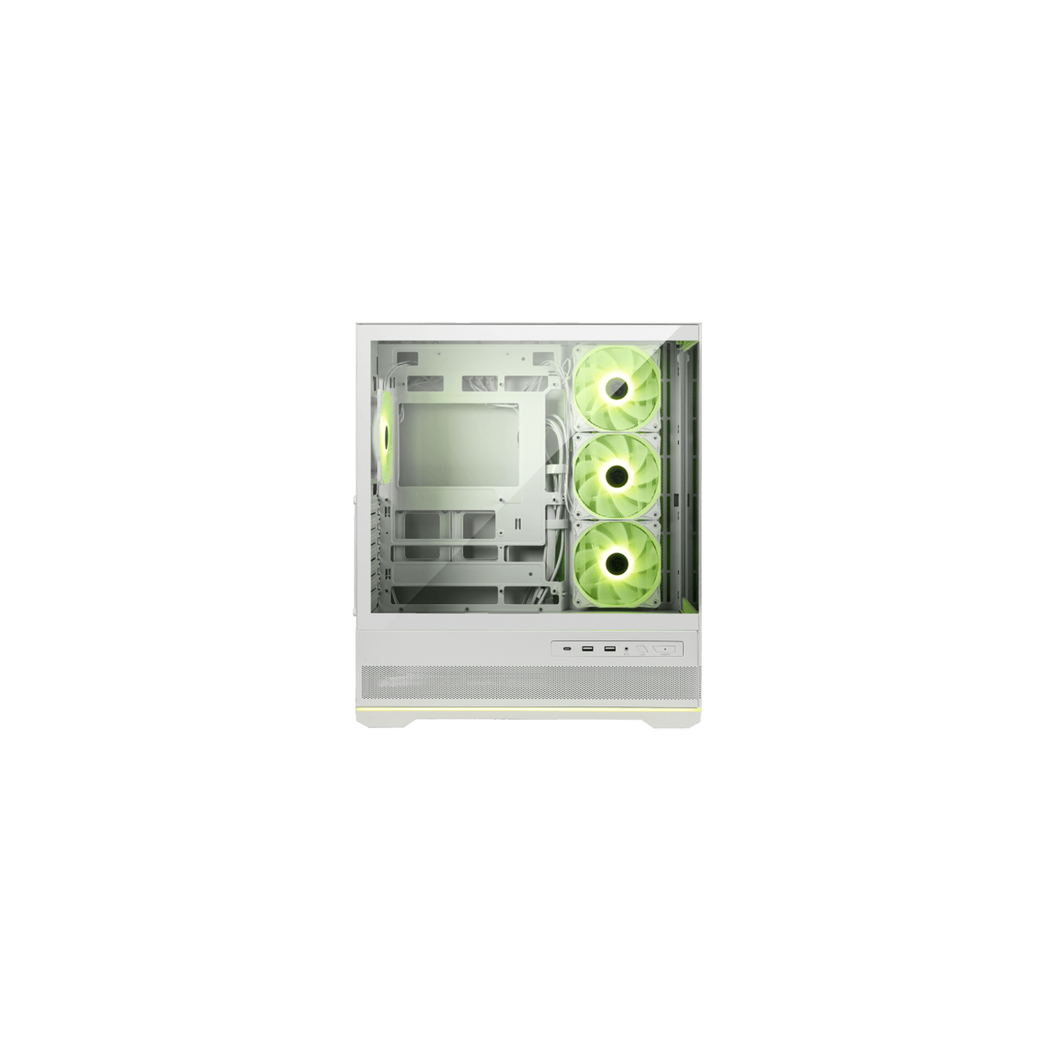 MAG PANO 110R PZ de MSI - Blanc - Boîtier d'ordinateur de jeu mi-tour - Panneau latéral en verre trempé - 3 ventilateurs 120&nbsp;mm ARVB - Prend en